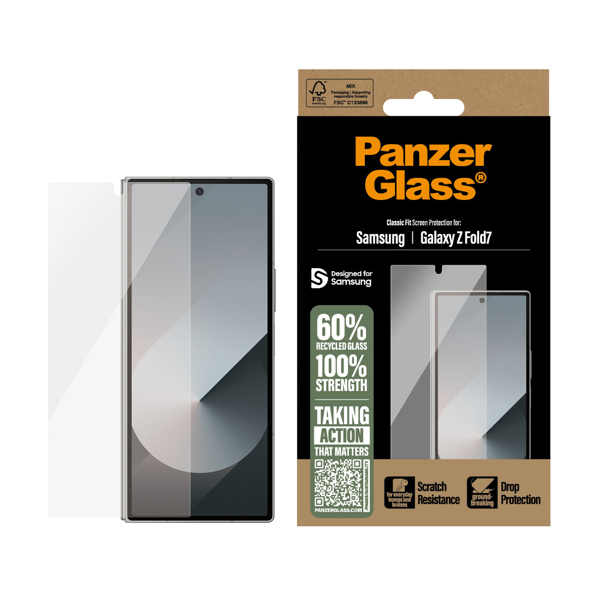 PanzerGlass Displayschutz (Folie), fettabweisend – für Galaxy Z Fold7