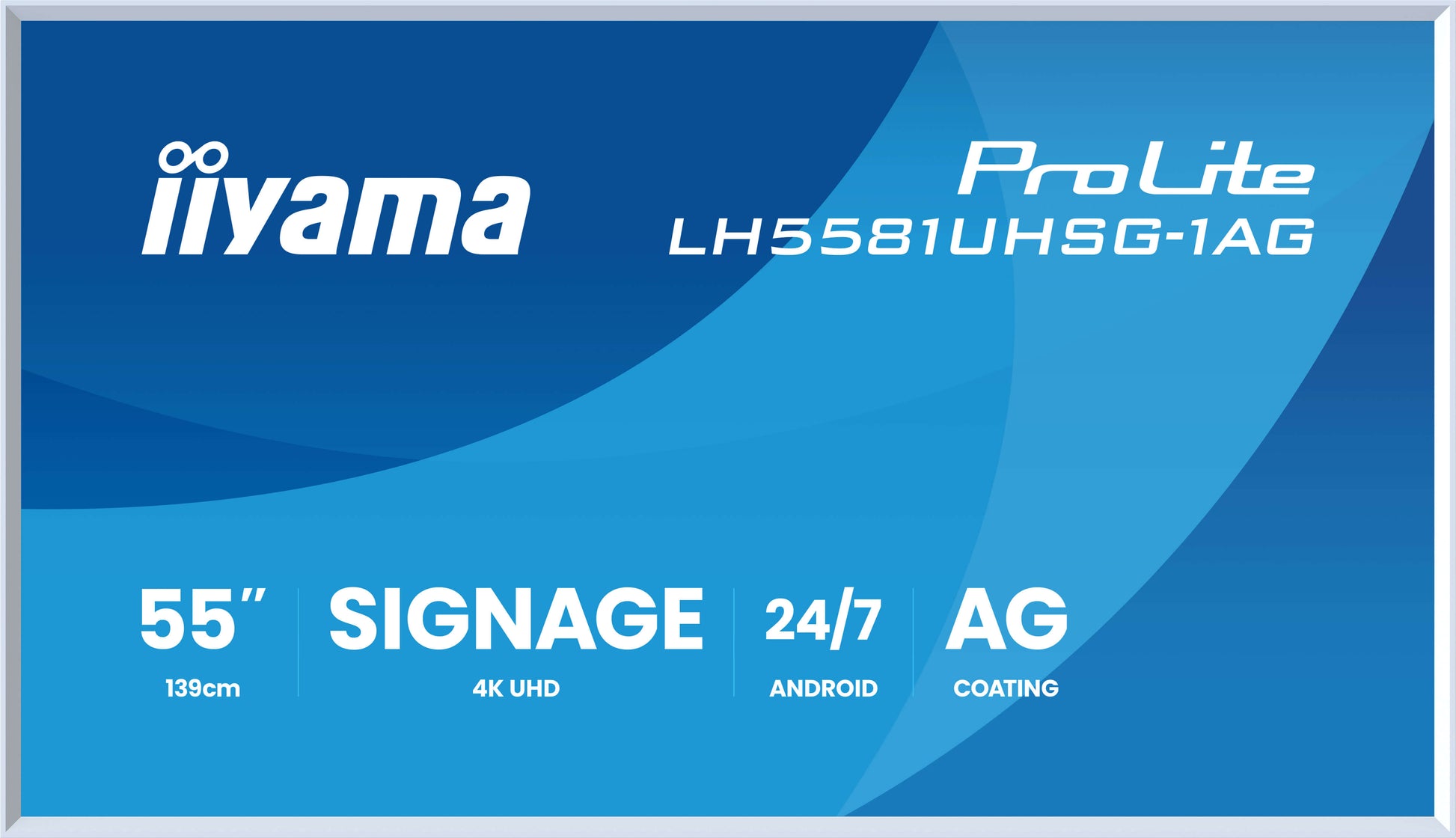 iiyama Gallery Line – Signage-Display, 55", Ultra HD 4K, 500 cd/m², abnehmbarer weisser Rahmen