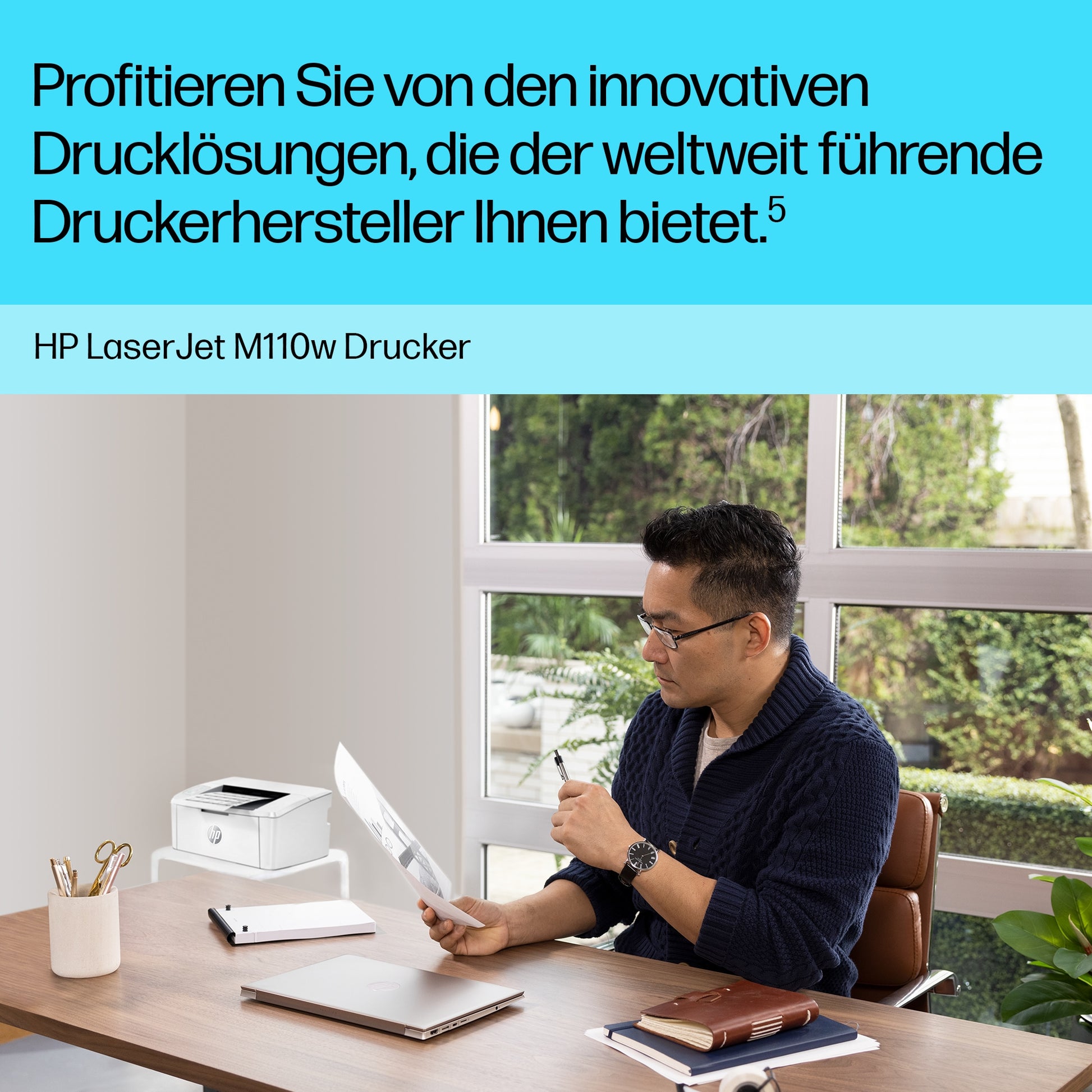HP LaserJet M110w – Schwarz-Weiss, A4, WLAN, LAN, USB, 20 Seiten pro Minute, AirPrint, Mopria