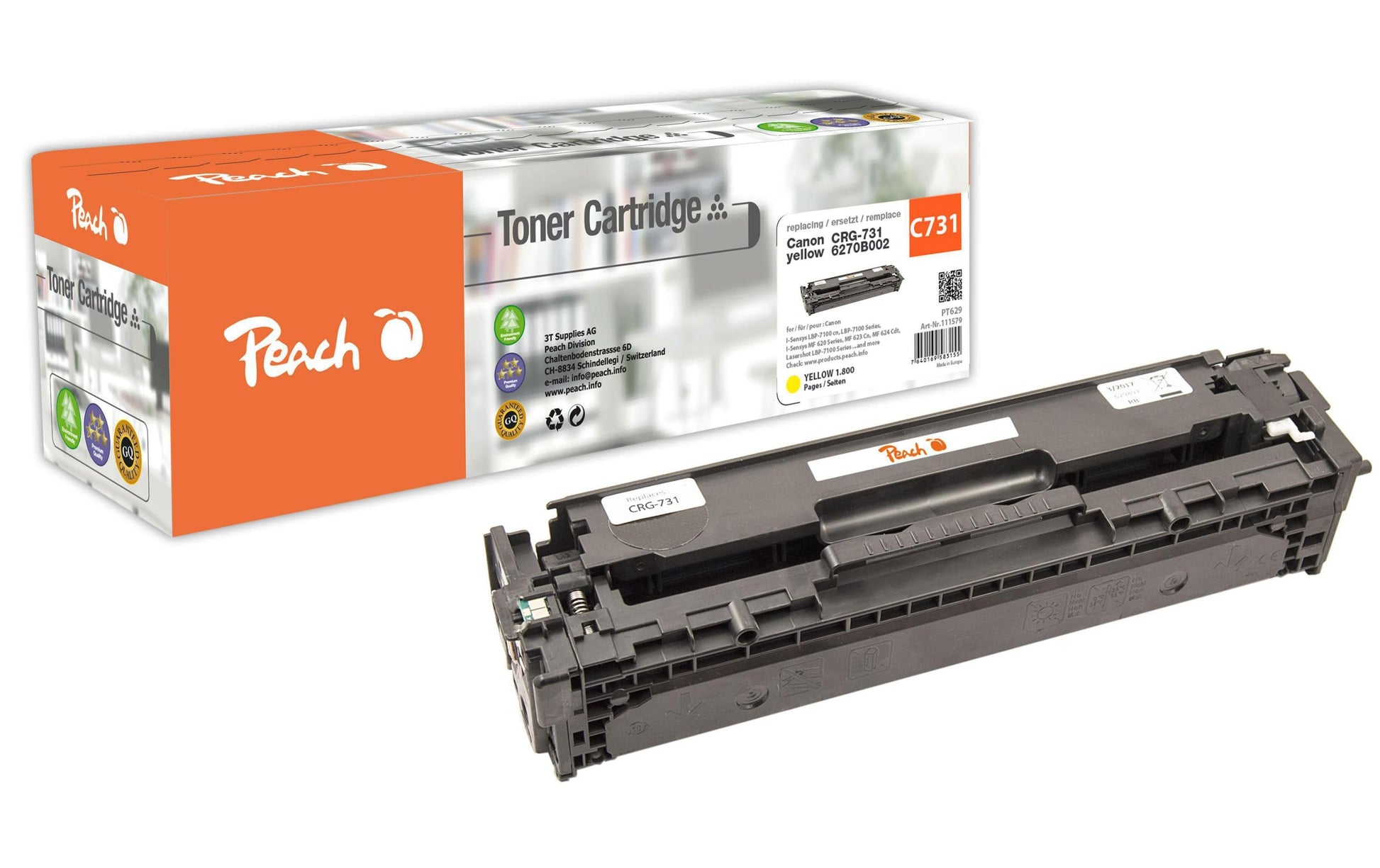 Peach CRG-731 Gelb Toner – Kompatibel – 1'800 Seiten – für Canon LBP-7110/LBP-7100/MF-623 und andere