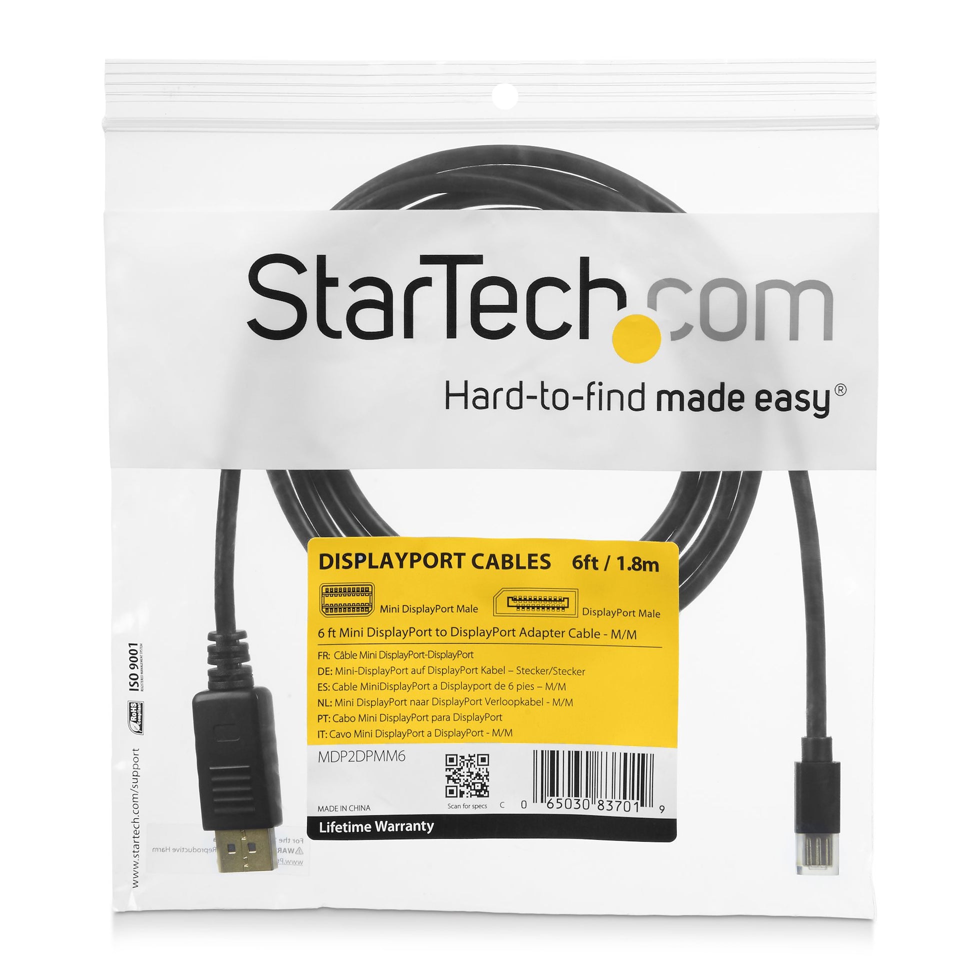 StarTech.com Mini DisplayPort auf DisplayPort Kabel DP 1.2 4K 60 Hz – 3 m