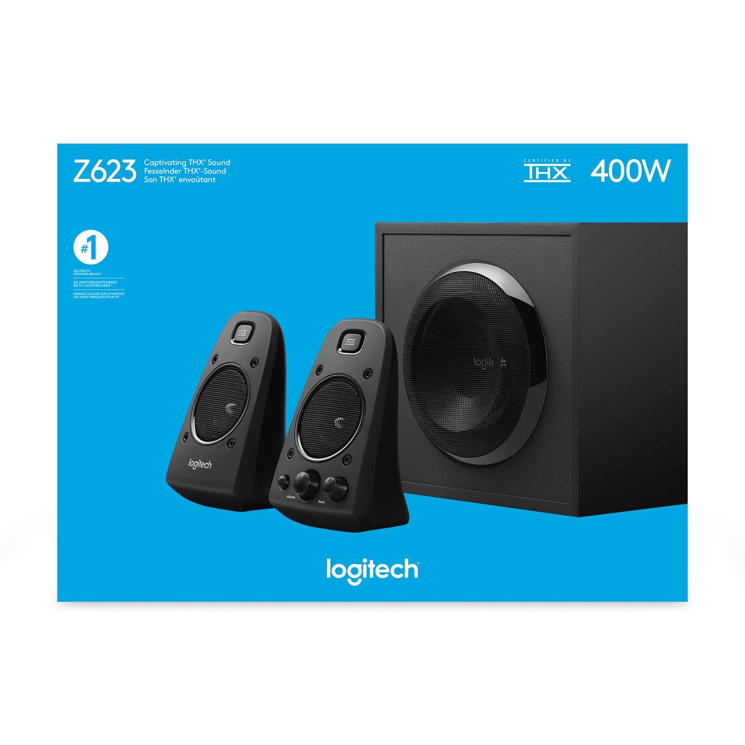 Logitech Z623 – PC-Lautsprecher-Set 2.1 mit Subwoofer, Schwarz