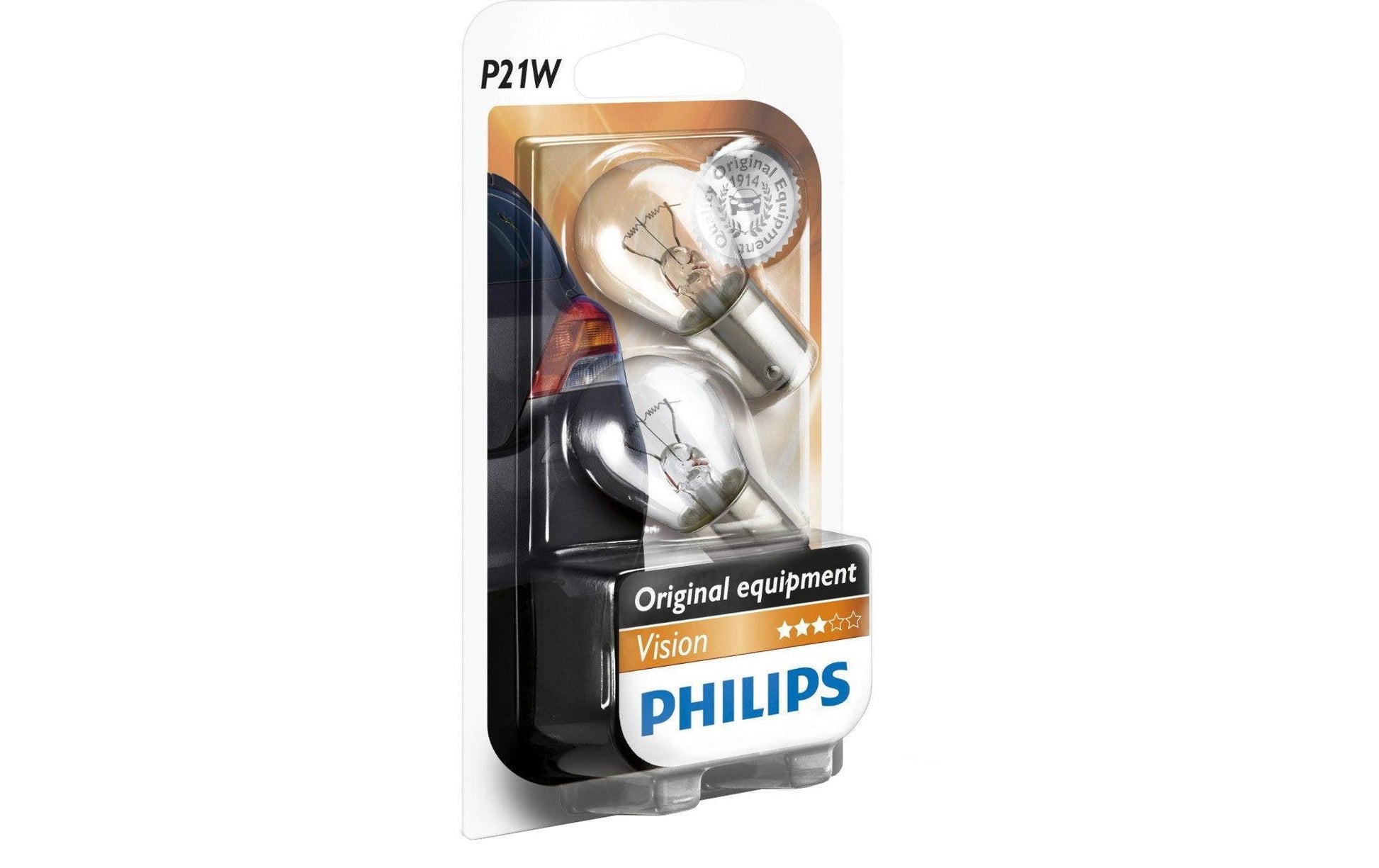 Philips Halogen-Leuchtmittel P21W – Neutralweiss, 21 W, 12 V, 129 mm
