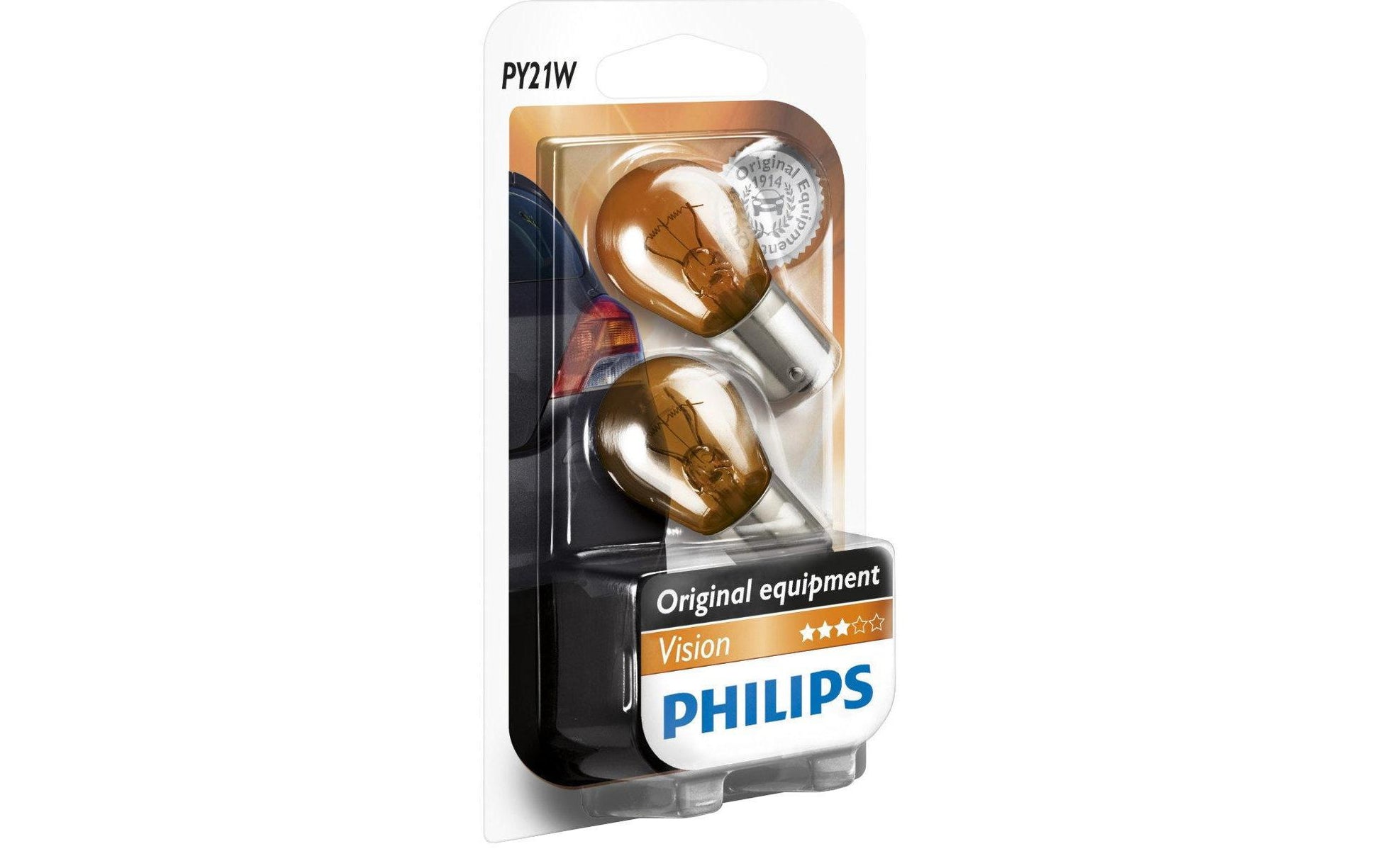 Philips Halogen-Leuchtmittel BAU15s PY21W – 280 lm, 21 W – 2 Stk.
