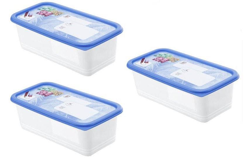 Rotho Domino – Vorratsdose 1,2 l, 23,3 × 11,8 × 11,2 cm, Polyethylen (PE), Transparent, 3 Stk.