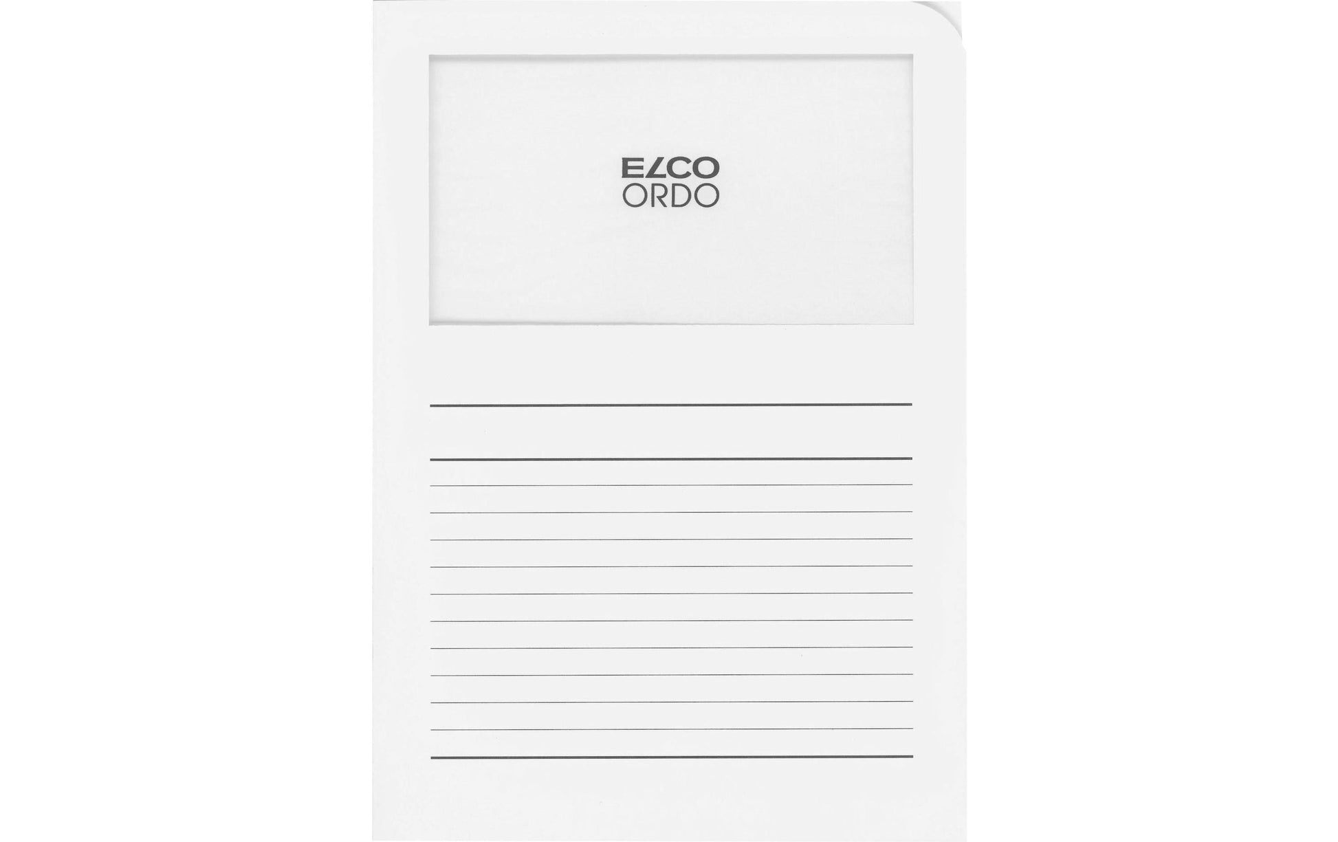 Elco Ordo Organisationsmappe A4, Fenster 180 × 100 mm, 120 g/m², Weiss – 100 Stück