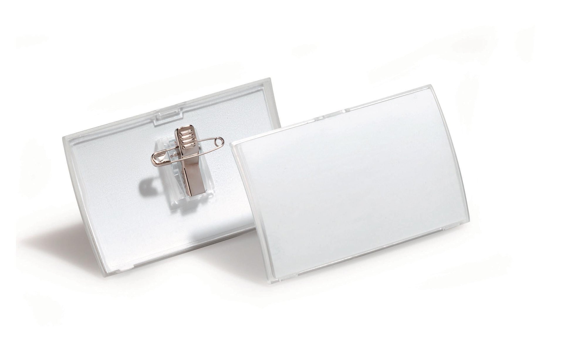 Durable Namensschild – 75 × 40 mm, Kunststoff, transparent, mit Kombiklemme – 25 Stück
