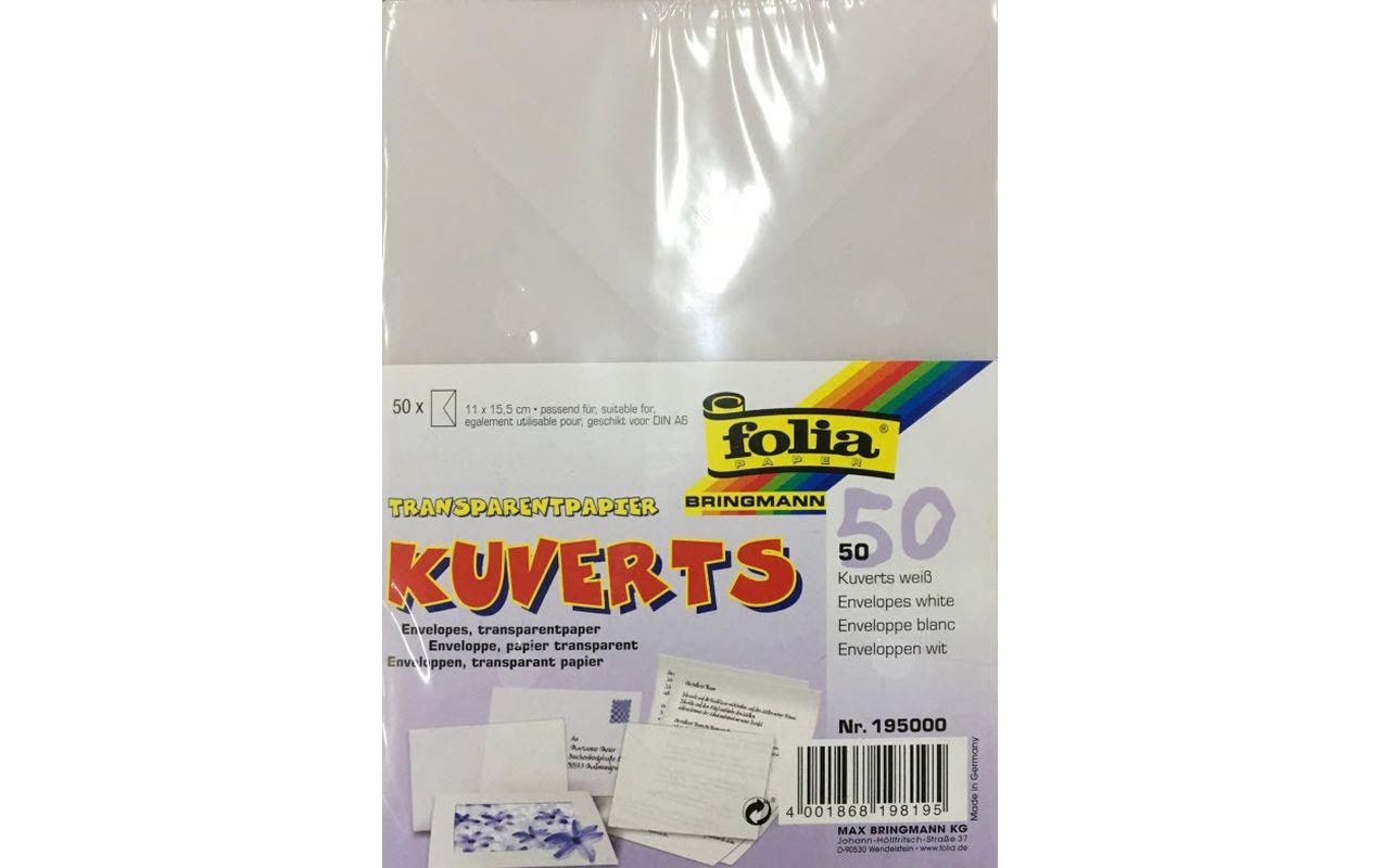 Folia Couvert 110 × 155 mm, ohne Fenster, mehrfarbig, 115 g/m², Transparentpapier – 50 Stk.