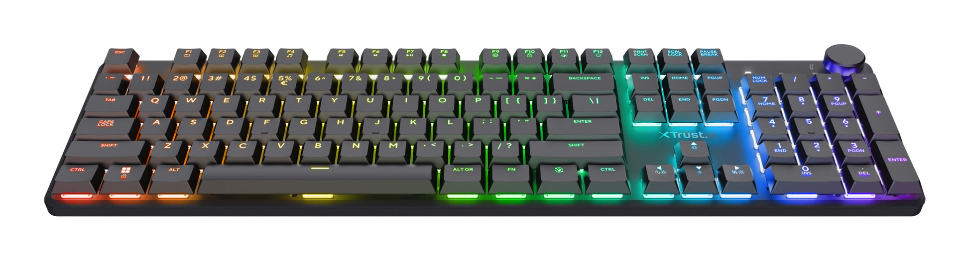 Trust GXT868 Torix – Tastatur, kabelgebunden (USB-A), US-Layout (EN), Fullsize (mit Ziffernblock), mechanisch