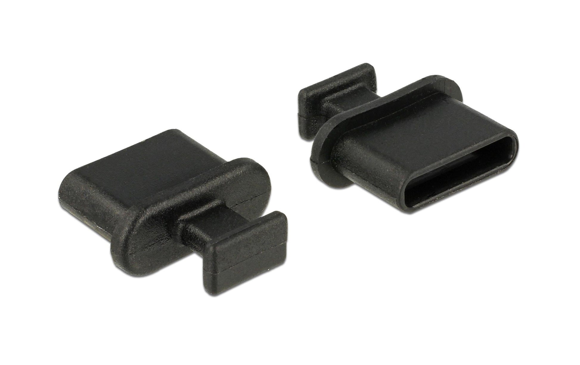 DeLOCK USB-Adapter – USB-C Staubschutz – Polyethylen, Schwarz – 10er-Set – 9,8 × 10,5 × 4 mm