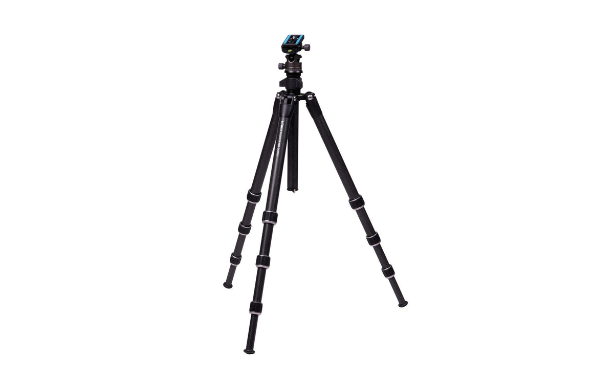 Dörr Racer CR-1440 Carbonstativ – bis 139 cm, 6 kg Traglast, 1,2 kg – 3-Wege-Kopf, 3/8" Gewinde – Schwarz