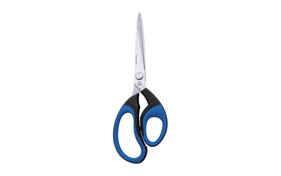 Wedo Schere 21,0 cm, für Rechts- und Linkshänder – Edelstahl, Softgrip, Schwarz/Blau