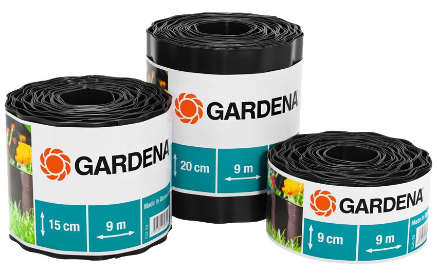 Gardena Beeteinfassungsrolle – 150 mm × 9 m, Kunststoff, Schwarz