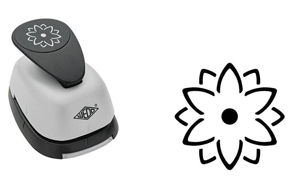 Wedo Motivstanzer Blume, Ø 35 mm, schwarz/grau