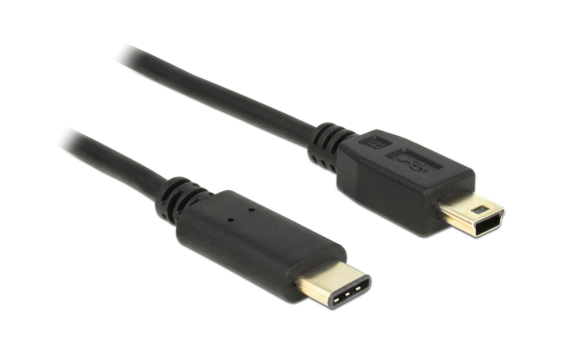 DeLOCK USB-C auf Mini-USB-B Kabel – USB 2.0 (480 Mbit/s) – 2 m – Schwarz – für Mini-USB-B Geräte