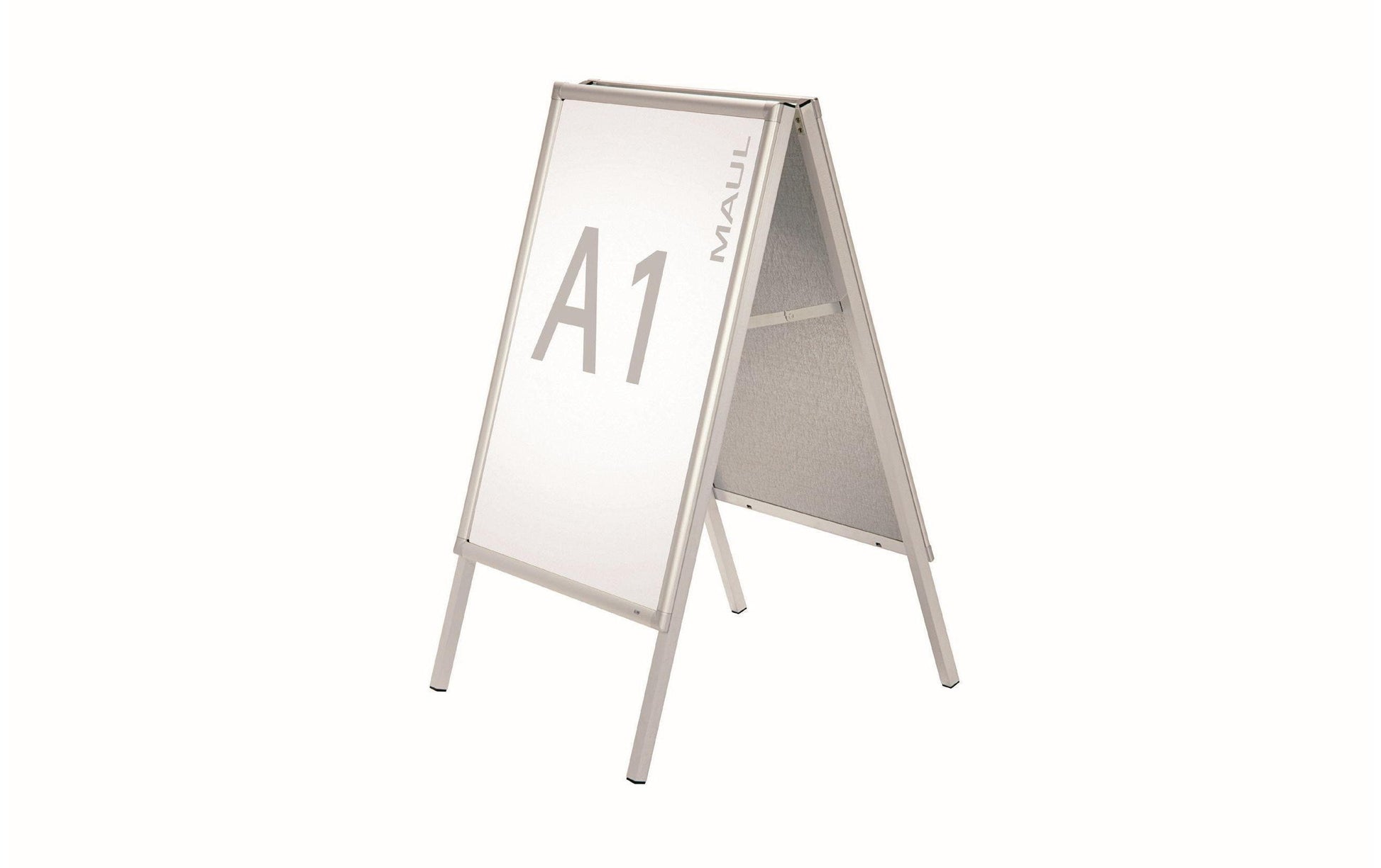 MAUL Plakatständer – für A1 hoch, silber, Metall/Kunststoff, 624×756×1115 mm