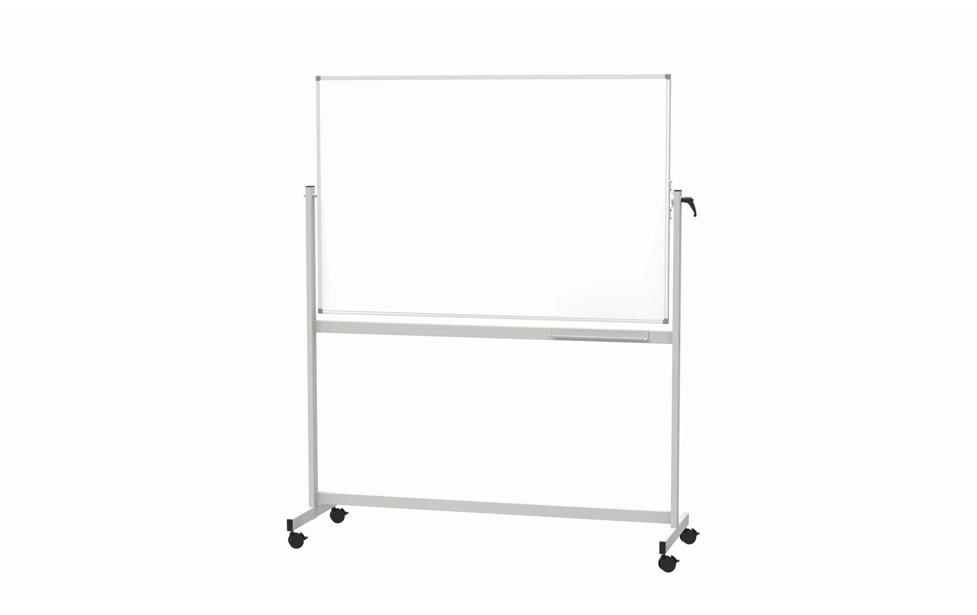 MAUL Whiteboard – 150 × 100 cm, lackierter Stahl, magnetisch, Alu-Rahmen, mit Ständer, drehbar