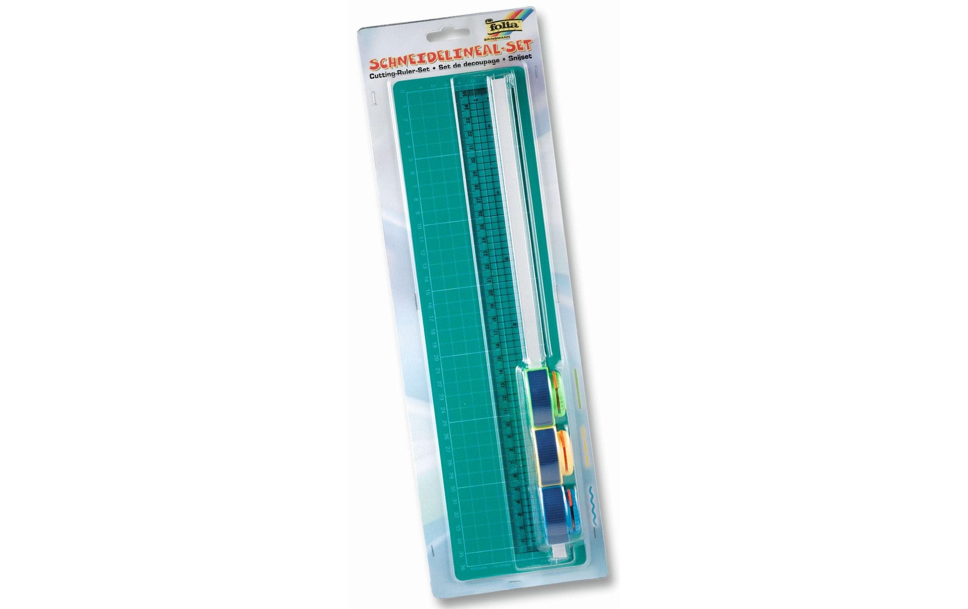 Folia Schneidematte mit Lineal – 8 × 36 cm – Mehrfarbig