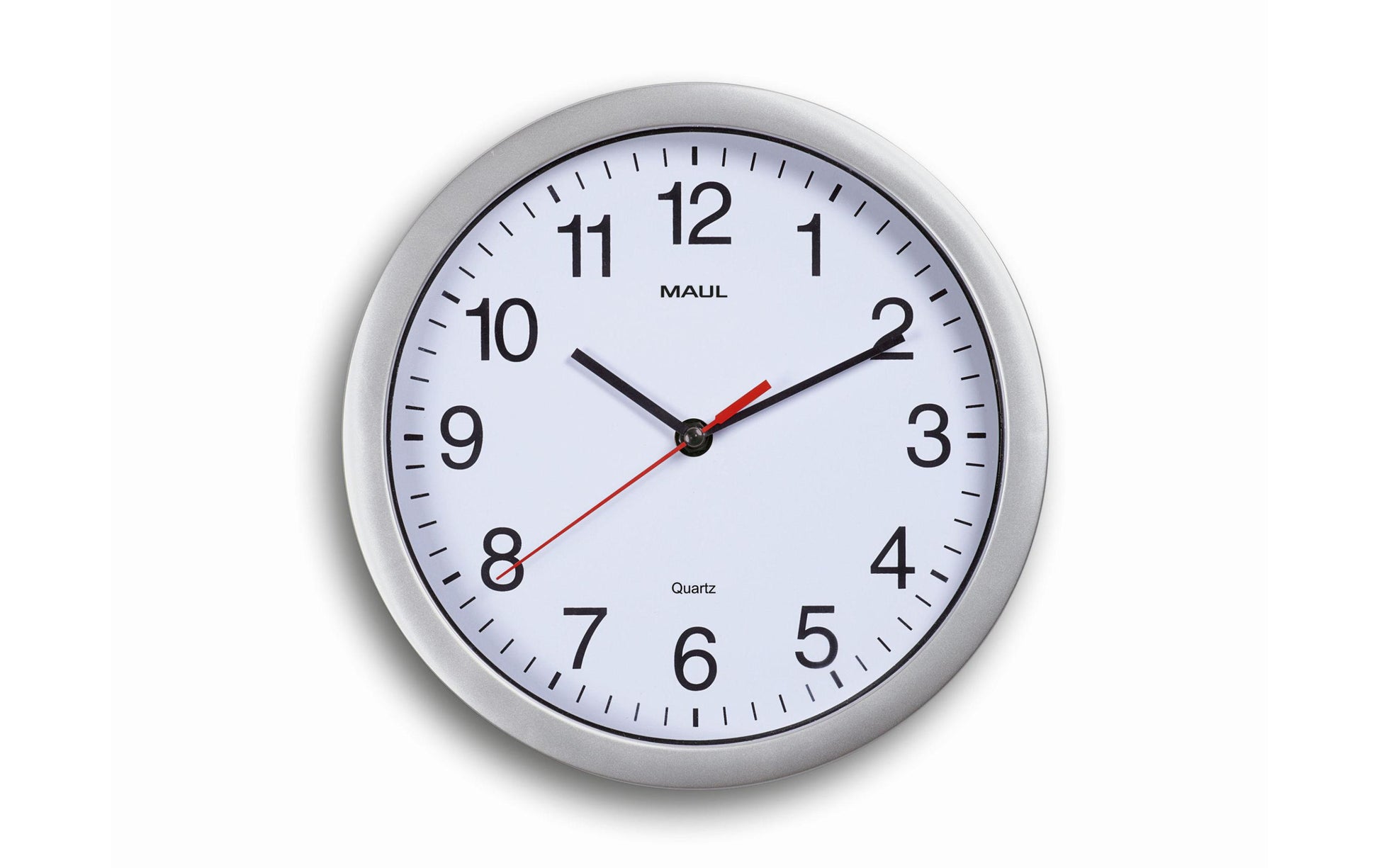 MAUL Wanduhr run – Ø 25,2 cm, silber, Kunststoff