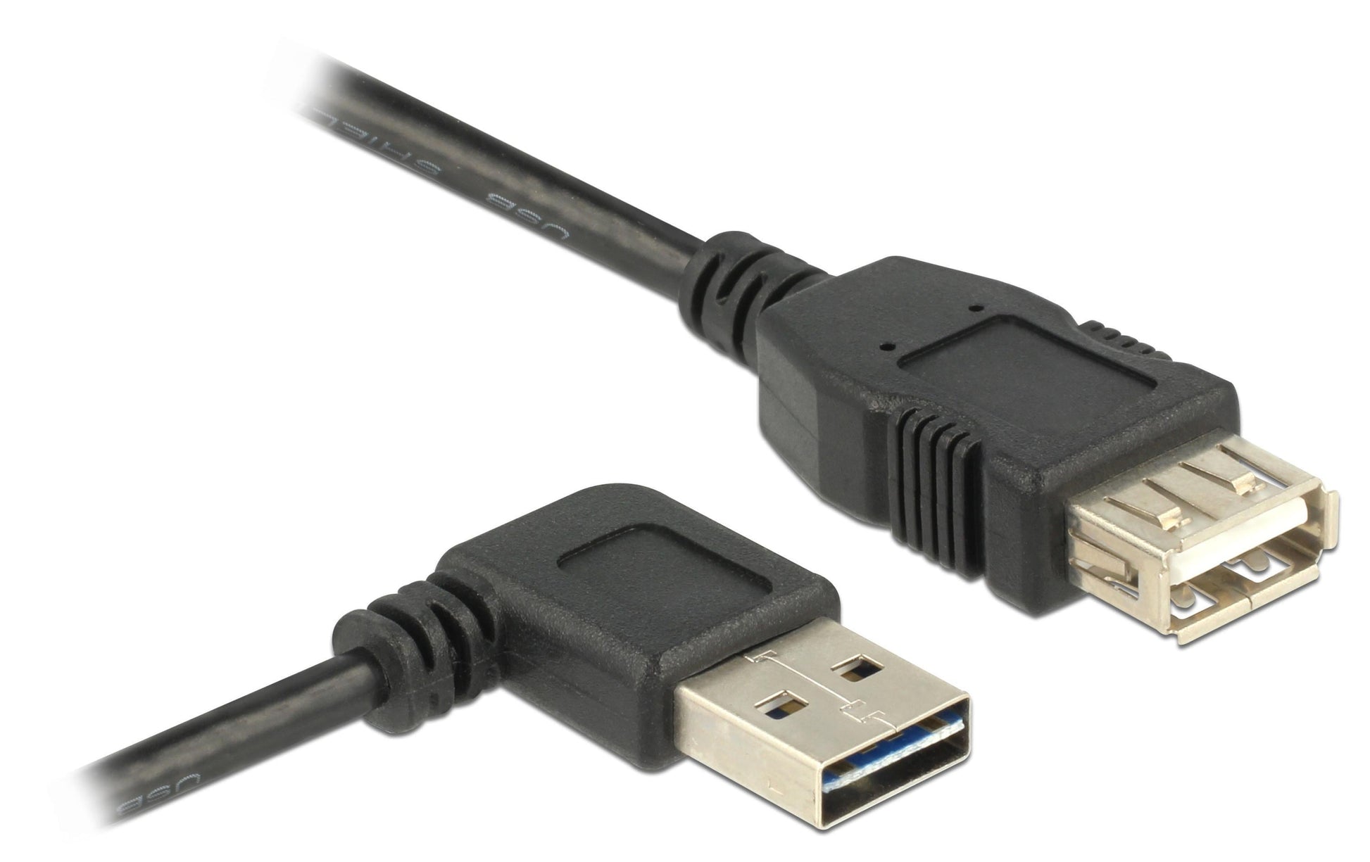 DeLOCK USB-A Verlängerungskabel (Stecker auf Buchse) – USB 2.0 (480 Mbit/s) – 0,5 m – Abgewinkelt – Schwarz
