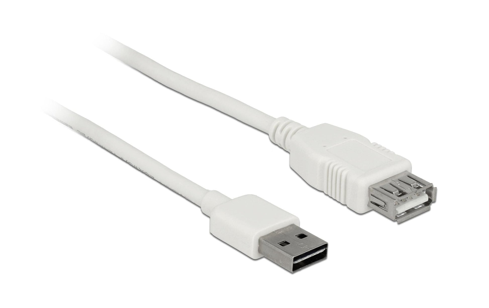 DeLOCK USB-A Verlängerungskabel (Stecker auf Buchse) – USB 2.0 (480 Mbit/s) – 3 m – Goldkontakte – Weiss