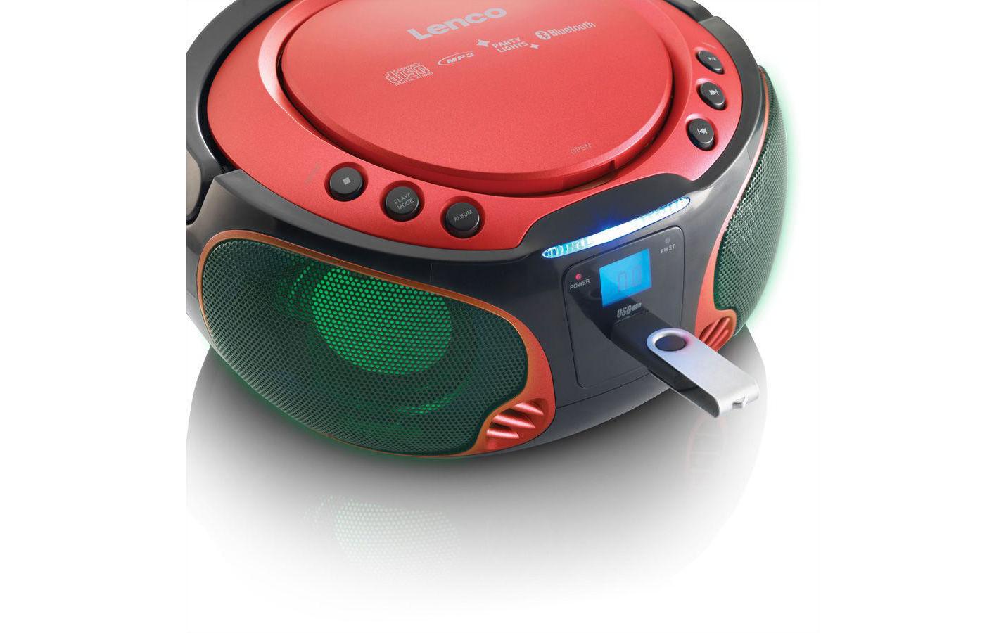 Lenco SCD-550 CD-Player – Lichteffekt im Rhythmus der Musik, RMS 3,6 W