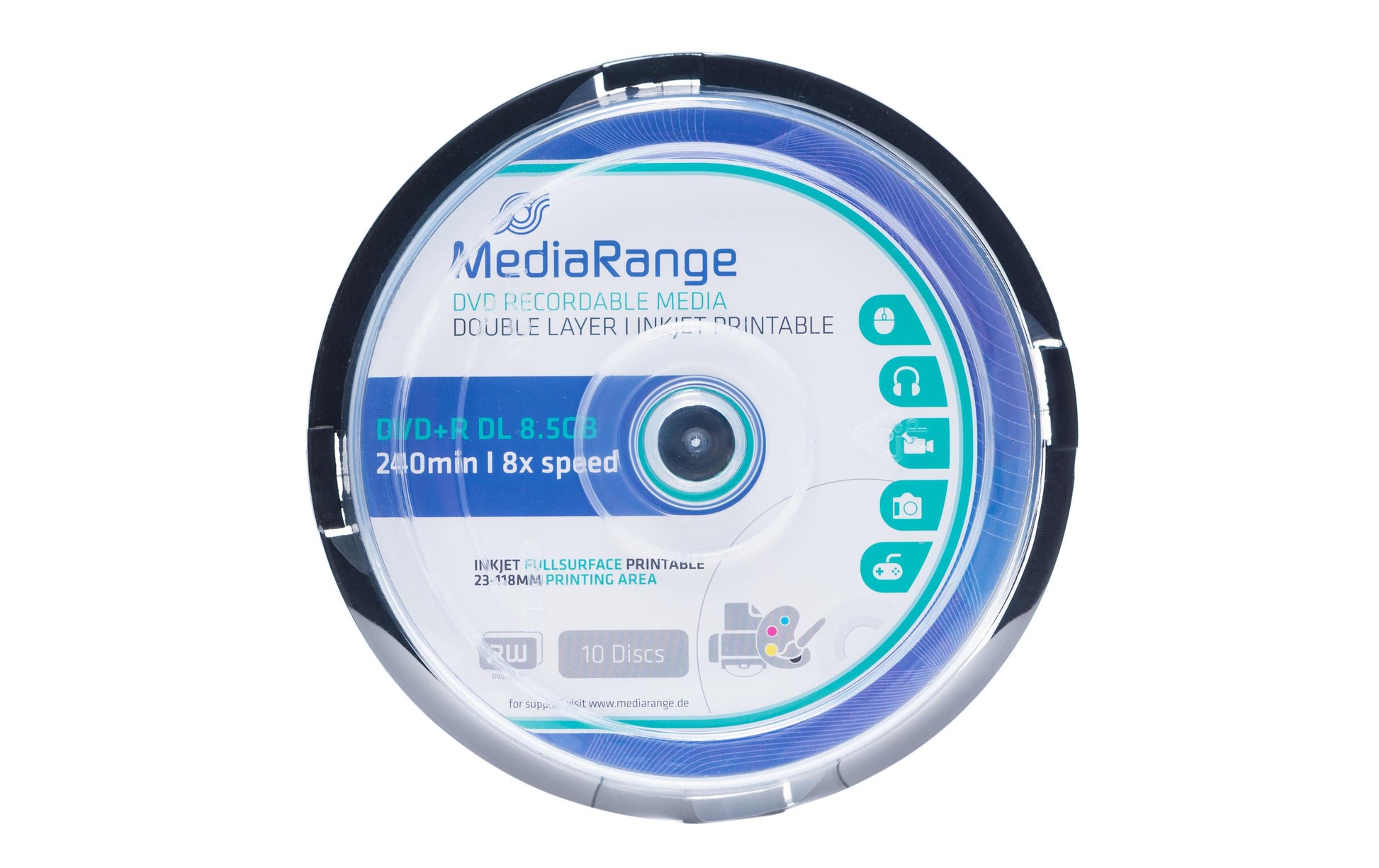 MediaRange DVD+R DL 8,5 GB – 8×, bedruckbar, 10er Spindel