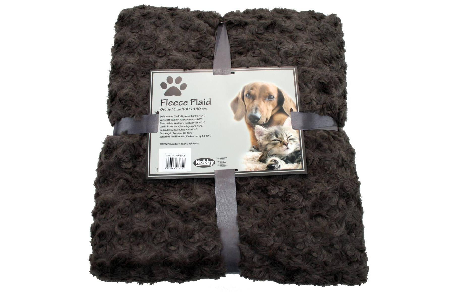 Nobby Wohndecke – Polyester, Braun – 100 × 150 cm