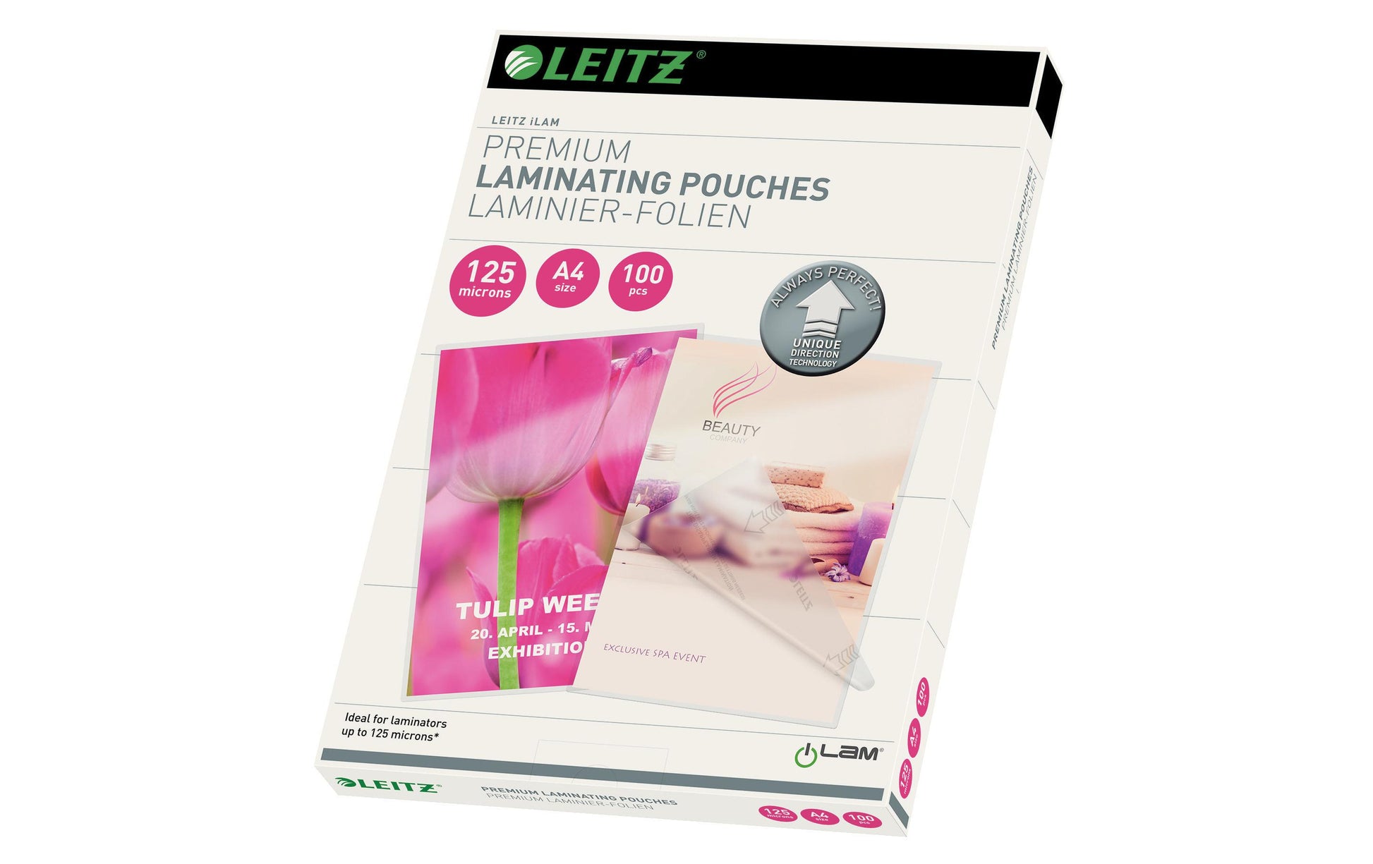 Leitz Laminierfolien A4, glänzend – 125 µm, 216 × 303 mm, 100 Stk.