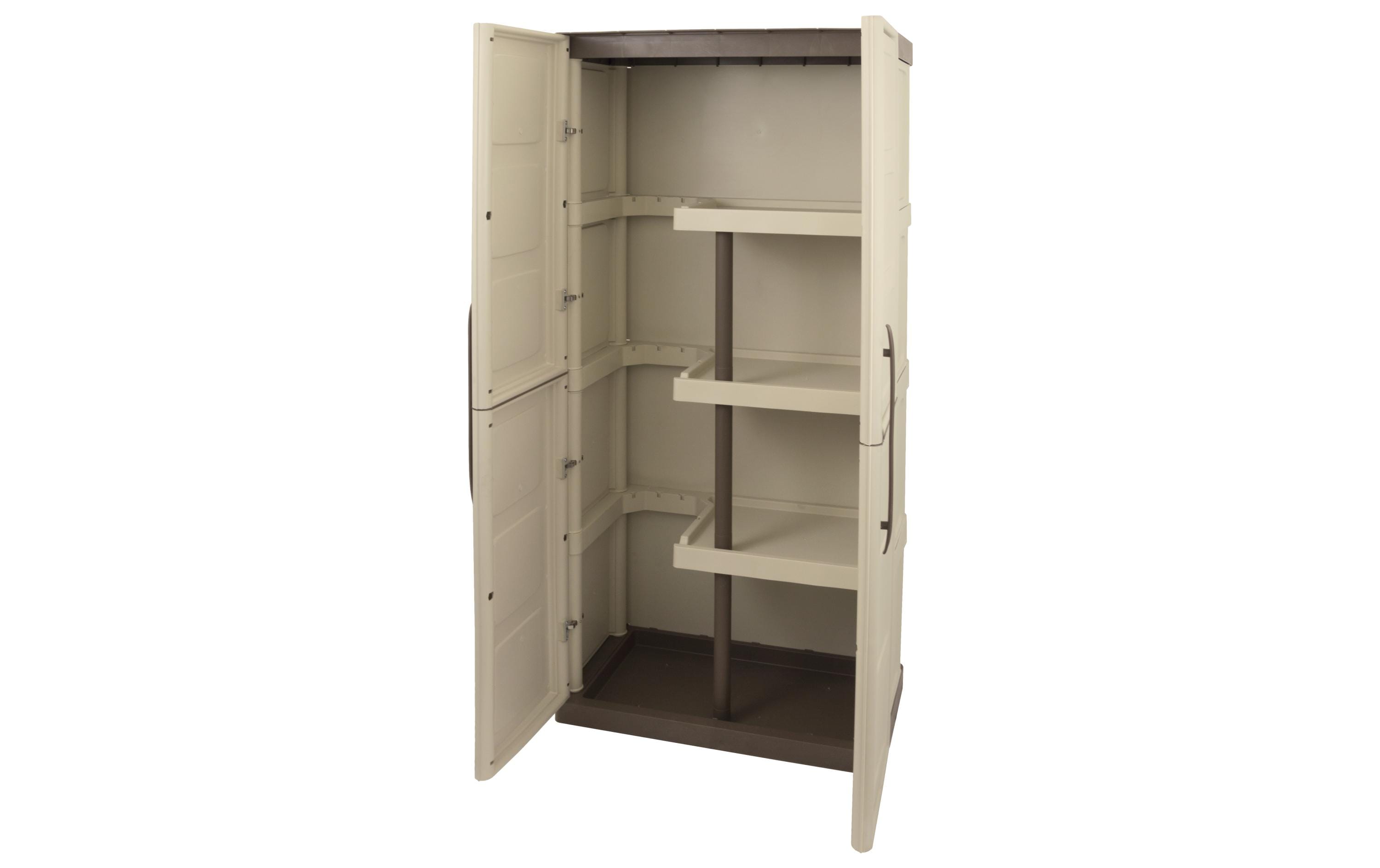 Art plast ArtPlast S71/PST – Gartenschrank, 3 Tablare, 450 l, 700 × 390 × 1650 mm, beige, Kunststoff