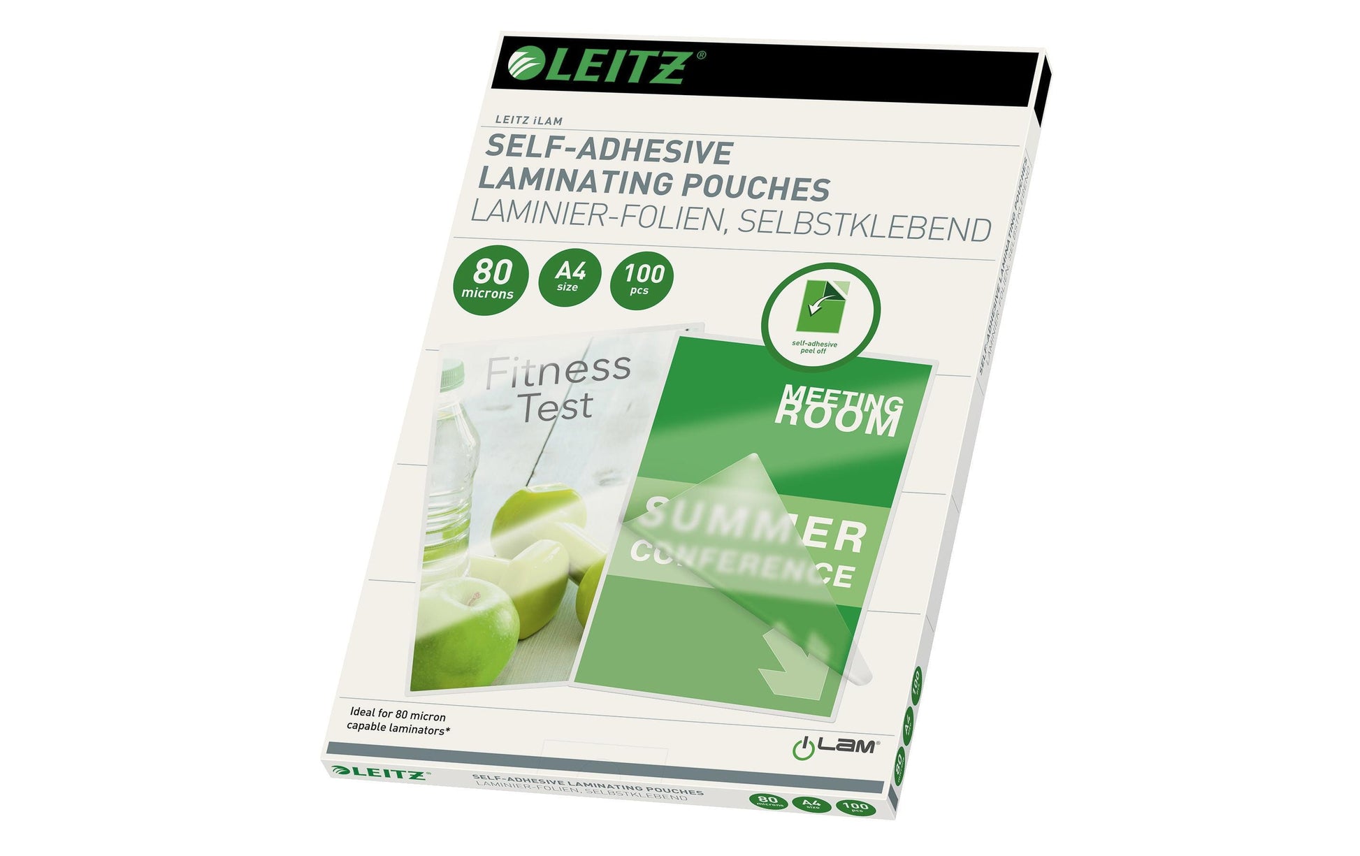 Leitz 33872 Laminierfolien A4 – 80 µm, Transparent, 100 Stück