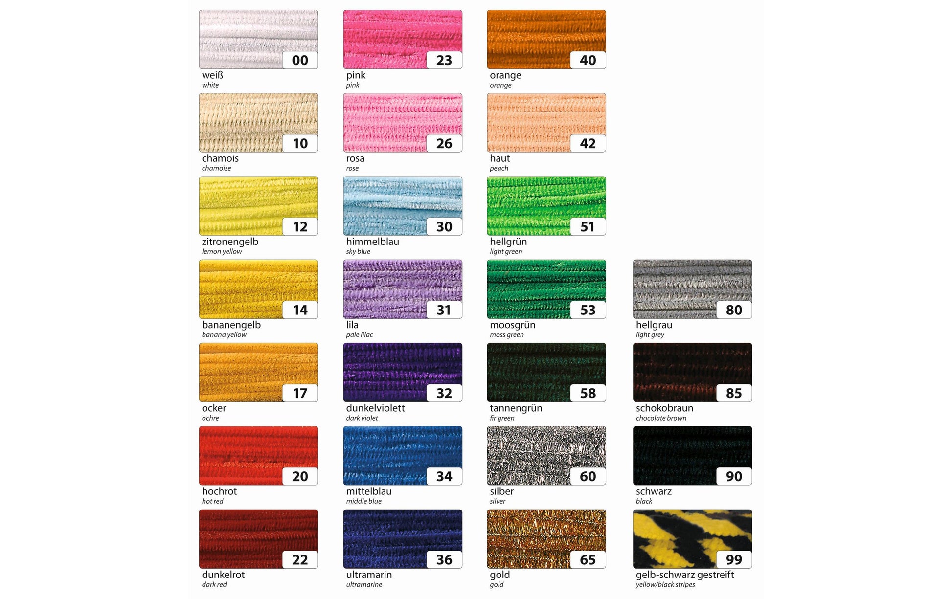 Folia Pfeifenputzer – Schwarz – 50 cm, Ø 8 mm, 10 Stück