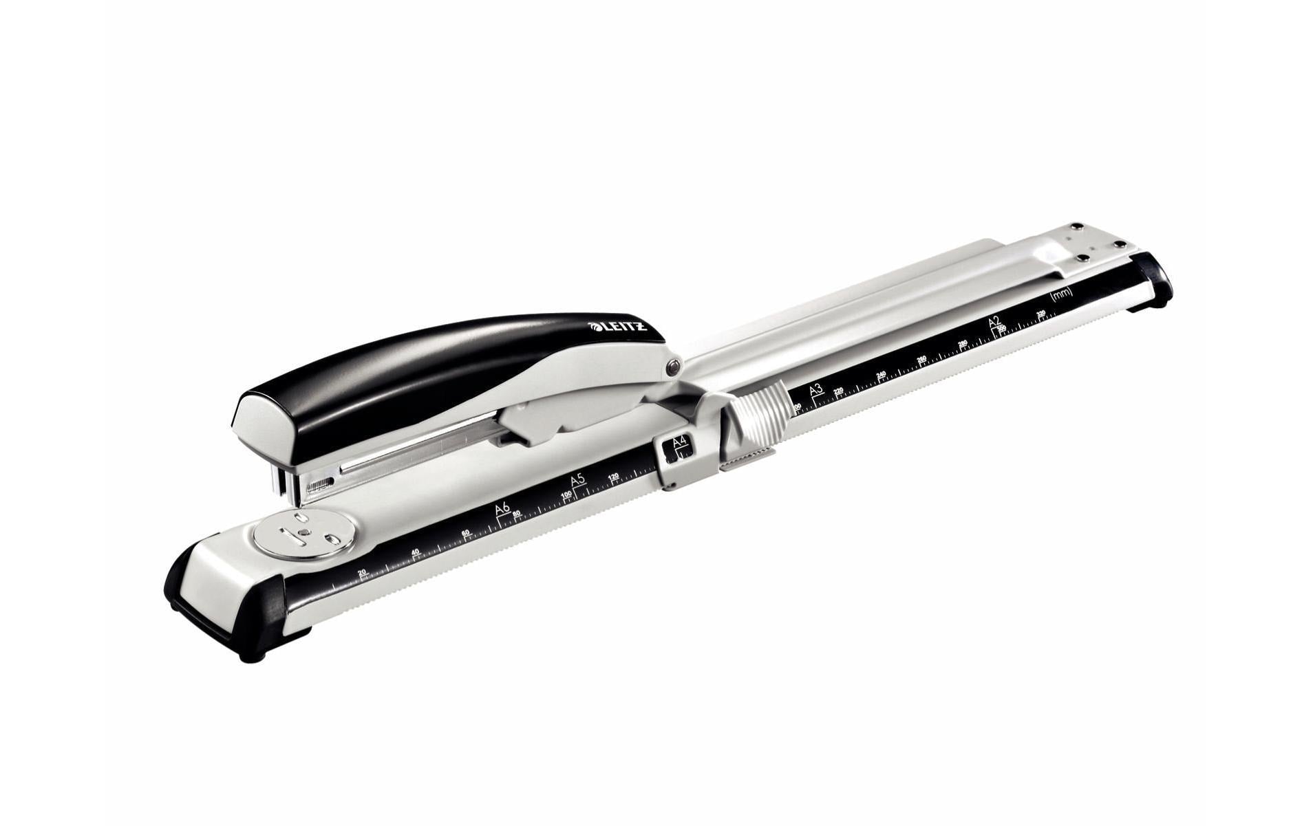 Leitz NeXXt 5560 – Langarmhefter, 40 Blatt, für 24/6, 26/6, 24/8, Einlegetiefe 300 mm, schwarz