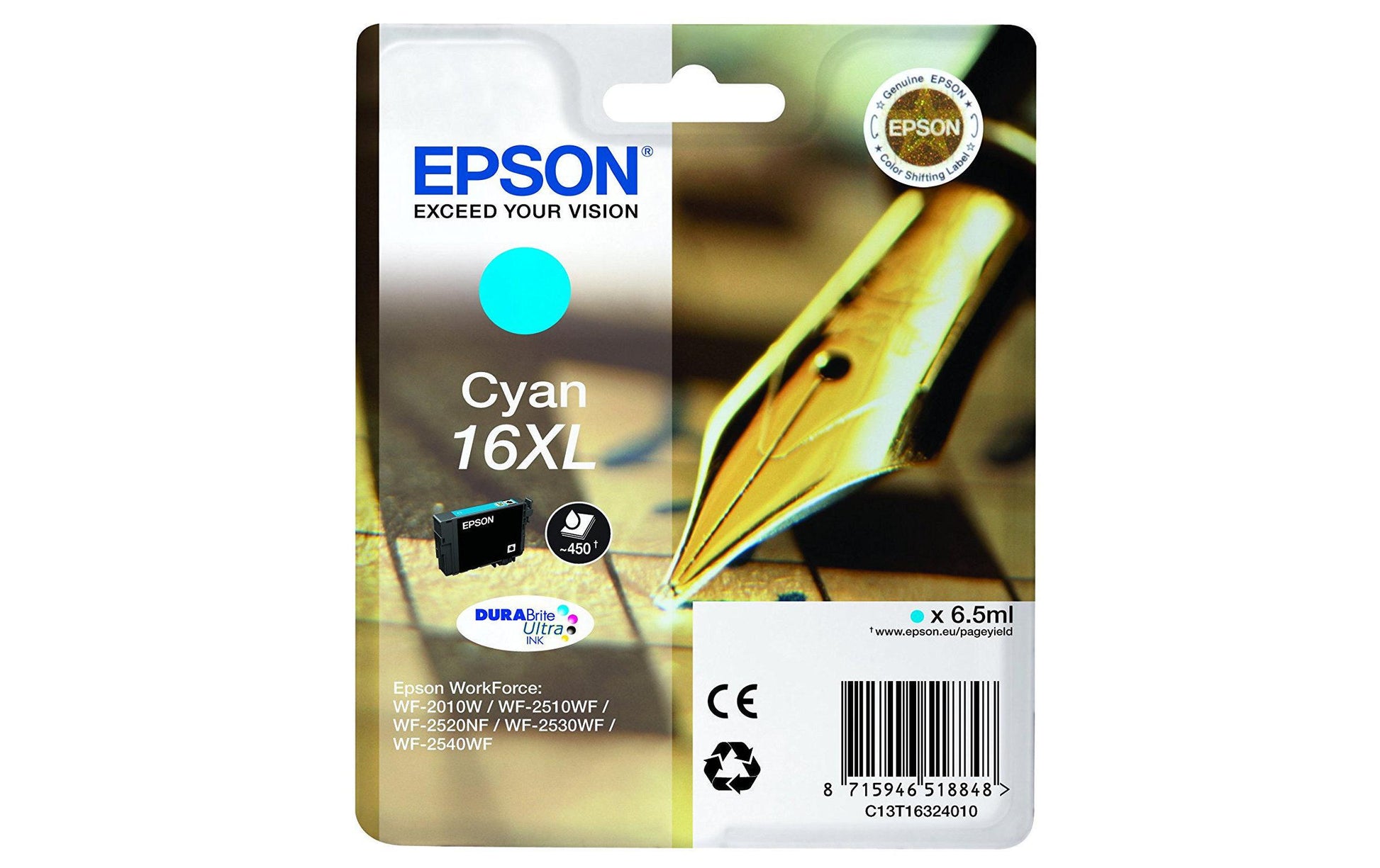 Epson Tintenpatrone 16XL, cyan, 450 Seiten