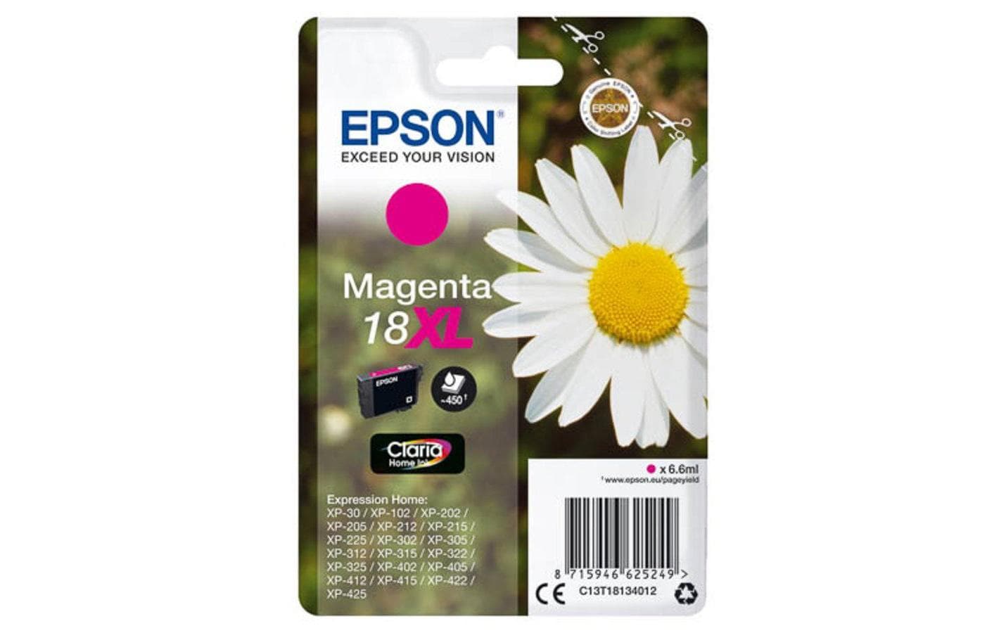 Epson Tintenpatrone 18XL, Magenta – für Tintenstrahldrucker und Multifunktionsgeräte
