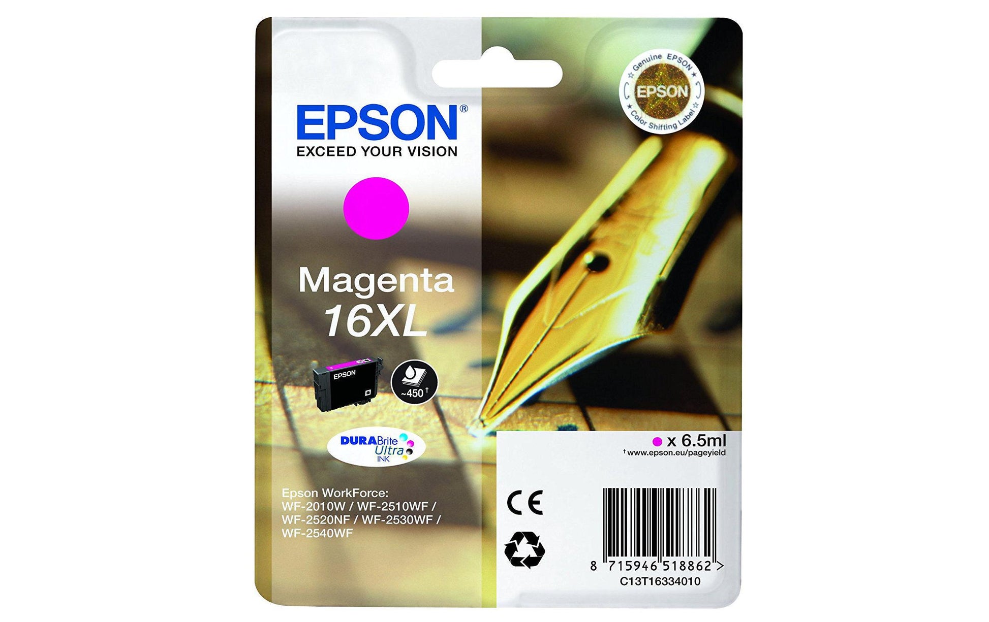 Epson Tintenpatrone 16XL, Magenta, 450 Seiten