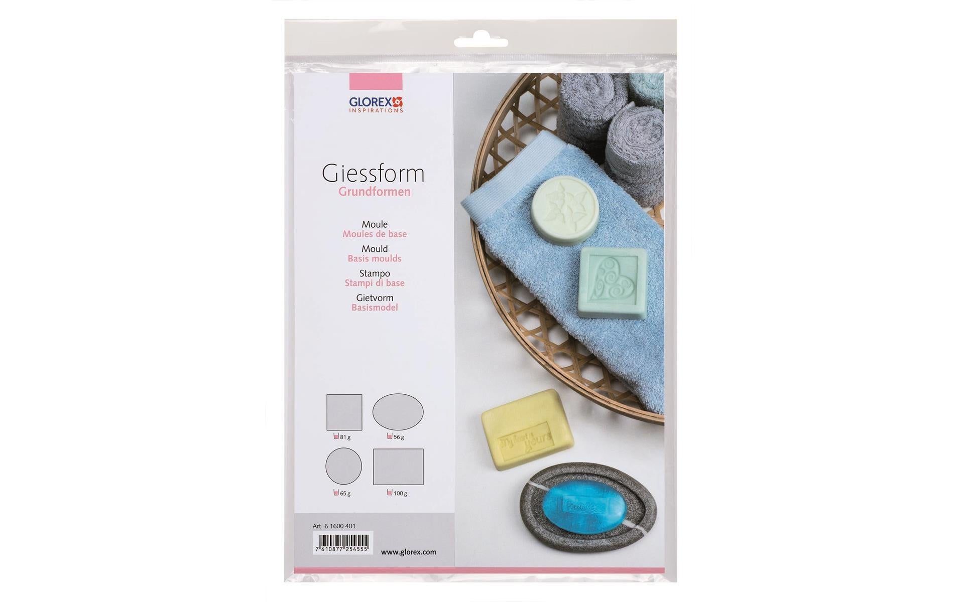 GLOREX Giessform – Grundformen – 1 Stück – für Seife
