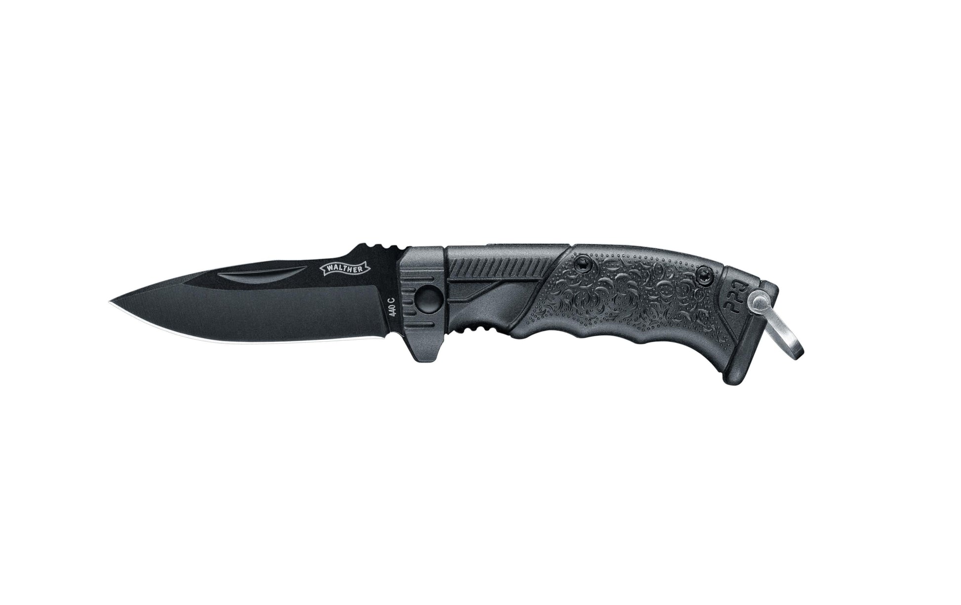Walther Micro PPQ – Klappmesser 48 mm, Edelstahl/Polymer, Liner-Lock, Schwarz