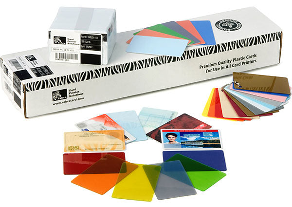 Zebra Druckkarten, Silber, PVC – 500 Karten