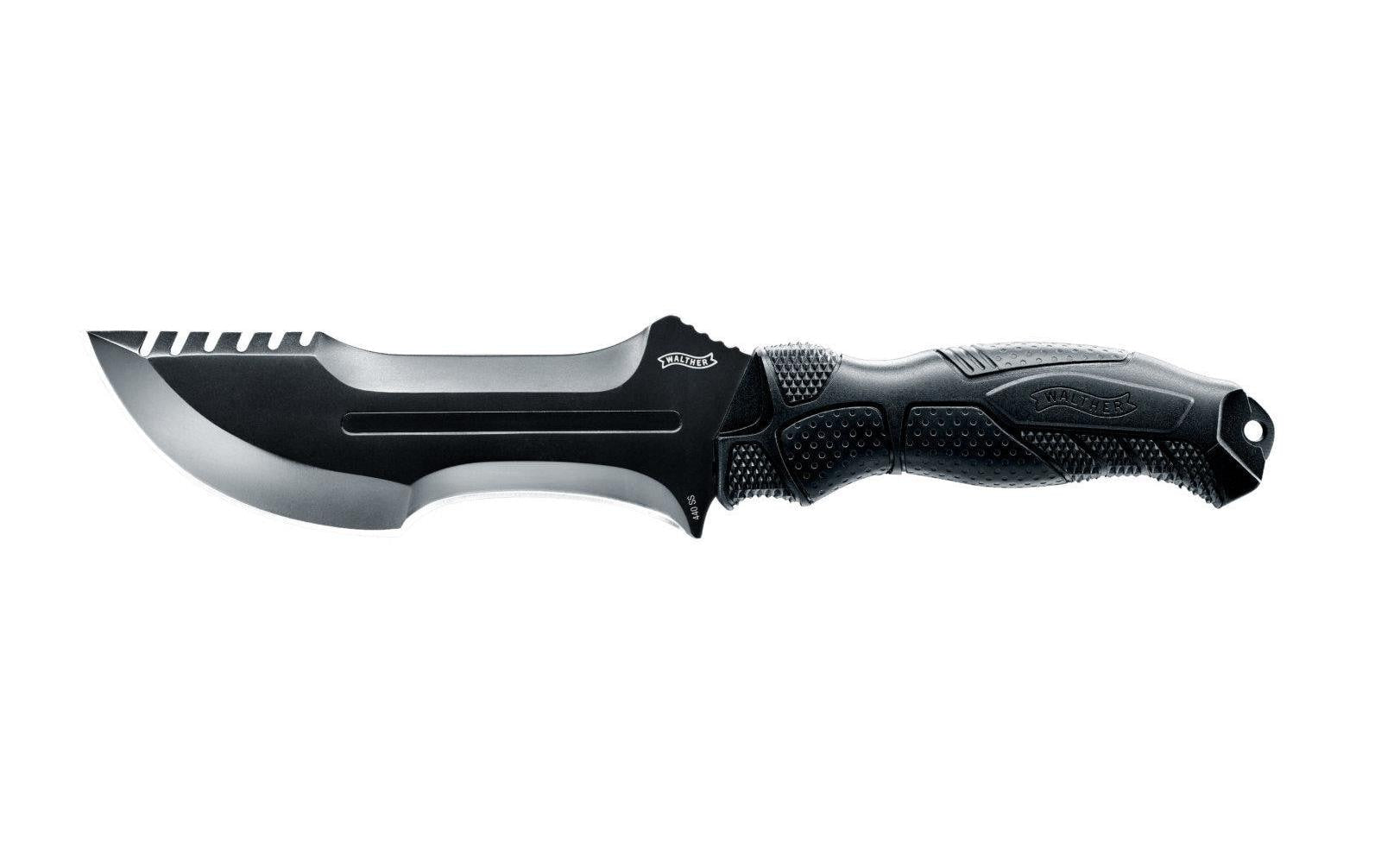 Walther OSK I – Outdoormesser 147 mm, beschichteter 440er Stahl, inkl. Scheide, schwarz