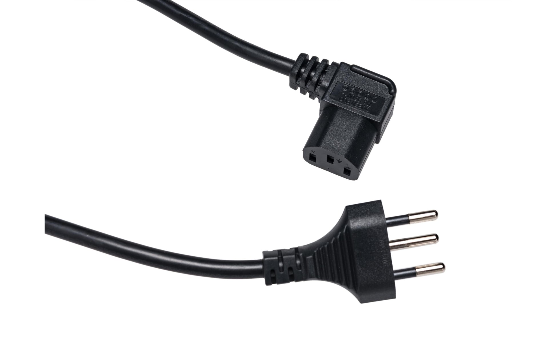 Diggelmann Netzkabel – T12–IEC C13, 2 m, 10 A, schwarz
