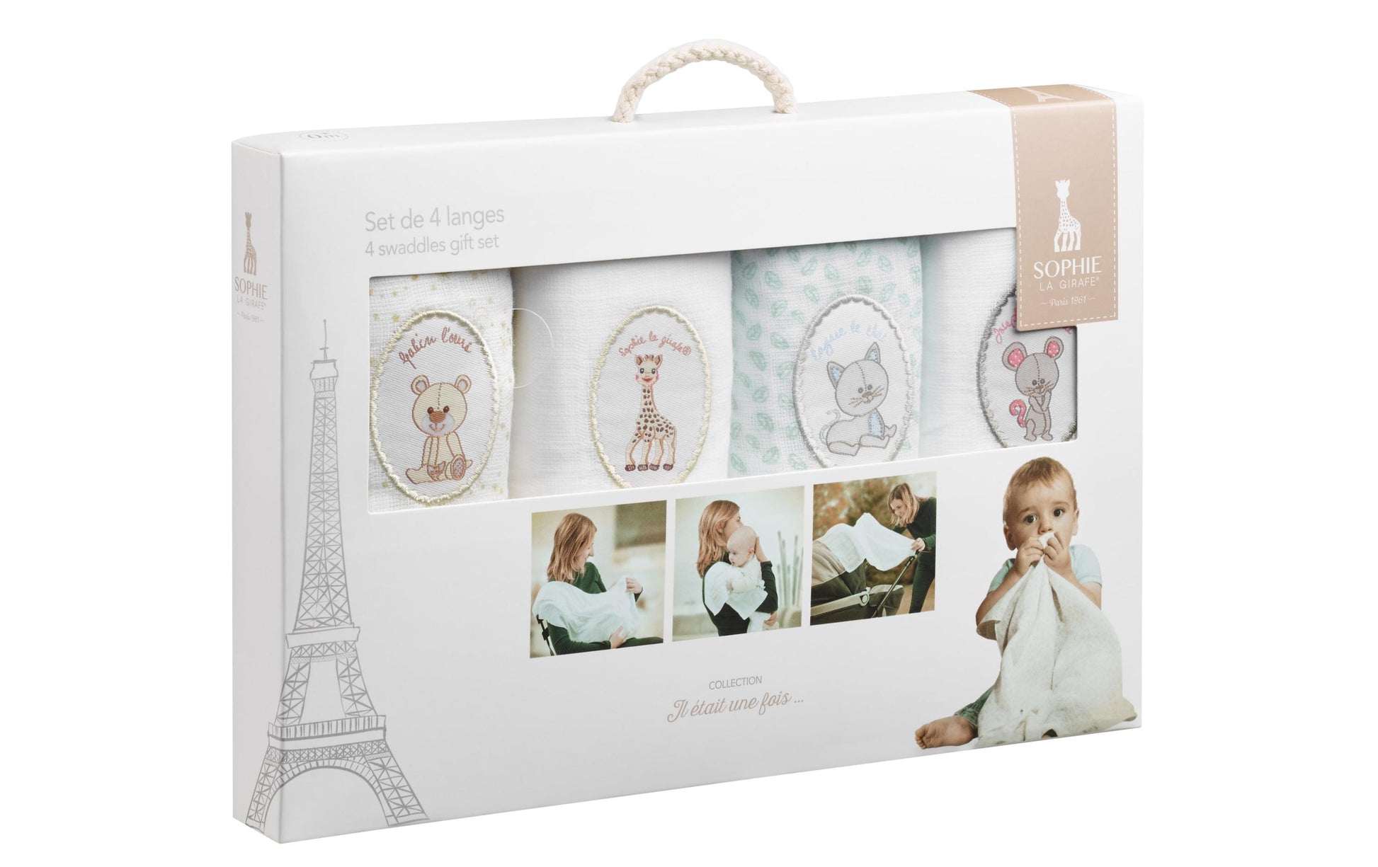 Sophie la girafe Wohndecke – Baumwolle, Mehrfarbig – 70 × 70 cm