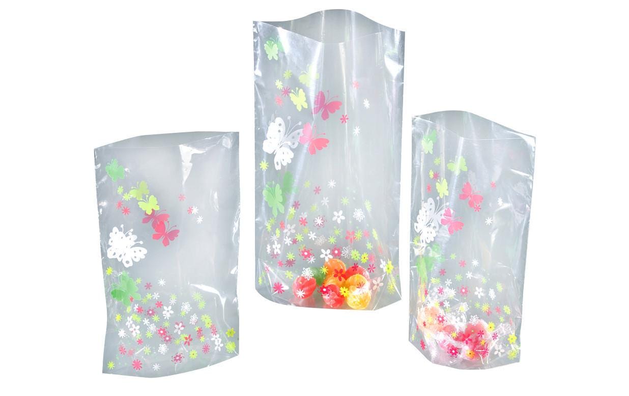 Folia Cellophantüten mit Kreuzboden – Schmetterling – 115 × 190 mm – 10 Stk. – Kunststoff