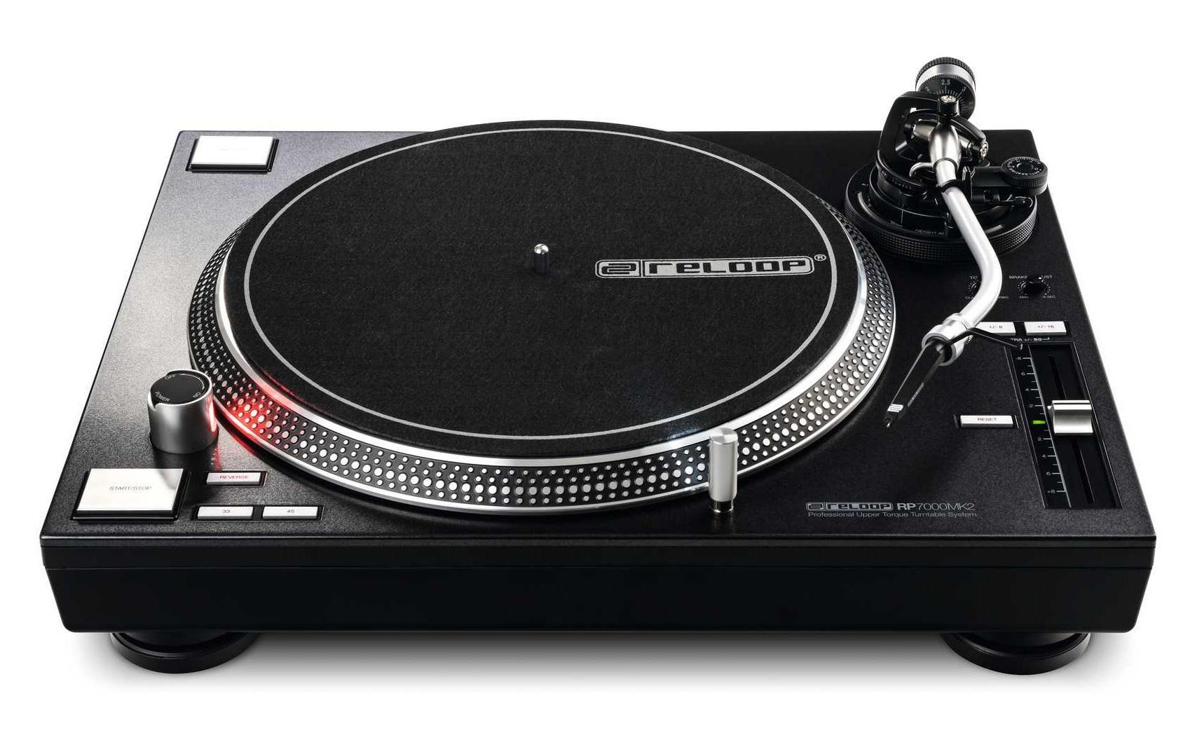 Reloop RP-7000 MKII – Plattenspieler (Direktantrieb, manuell), Phono-Vorverstärker, 33⅓/45/78 U/min – Schwarz