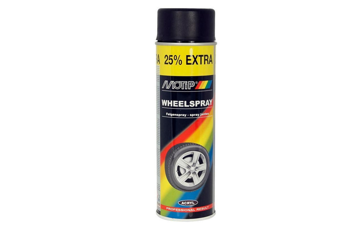 MoTip 04019 Farbspray – Schwarz, matt – 500 ml – für Felgen, Metall