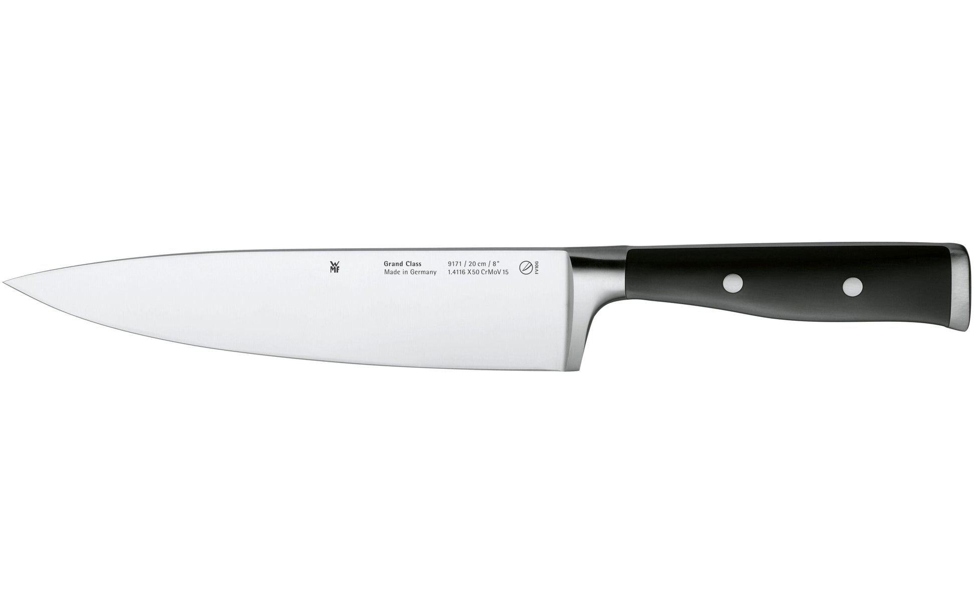 WMF Grand Class Kochmesser – Cromargan, glatt, 20 cm, schwarz
