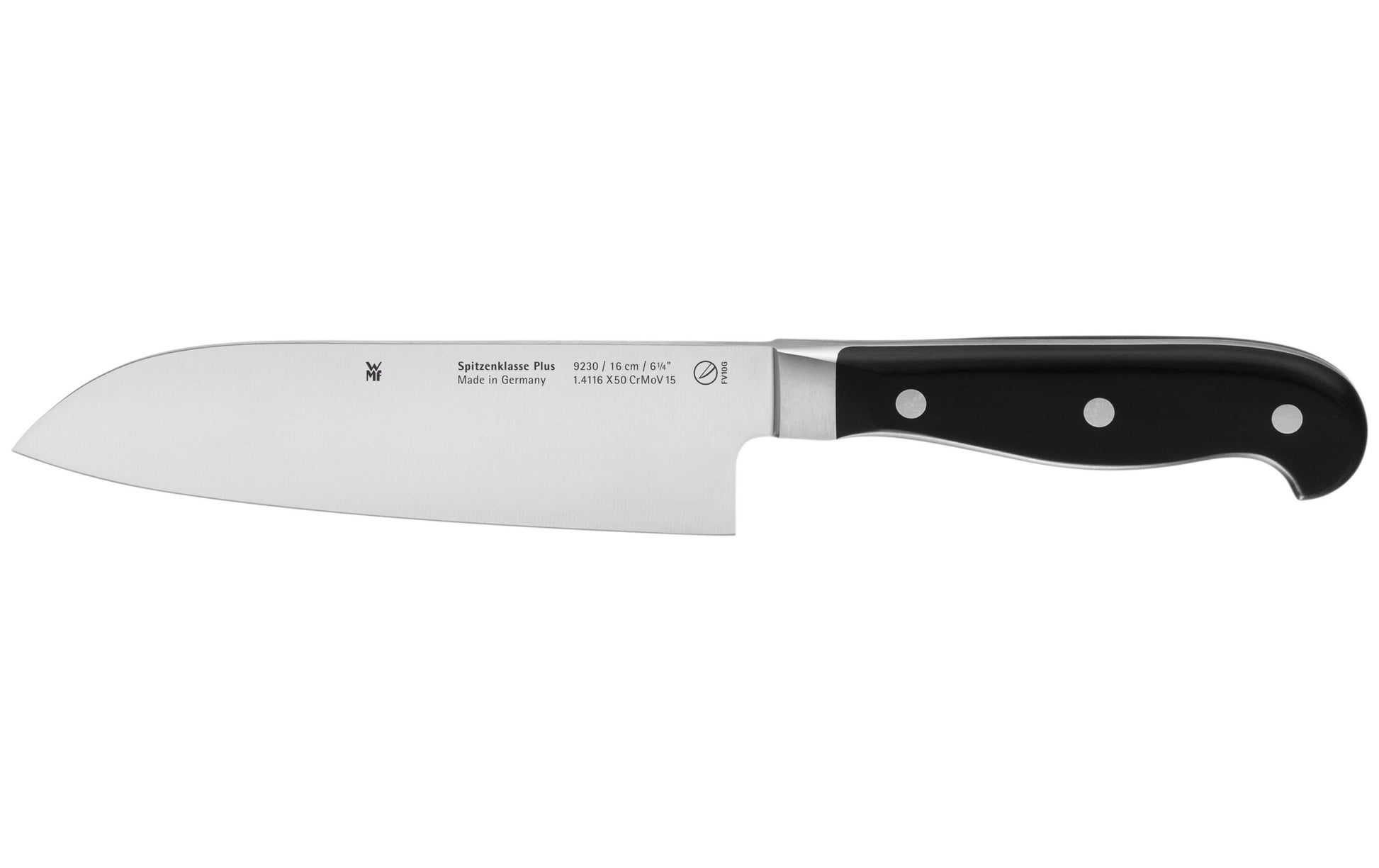 WMF Santokumesser – Cromargan, glatt, 16 cm, schwarz