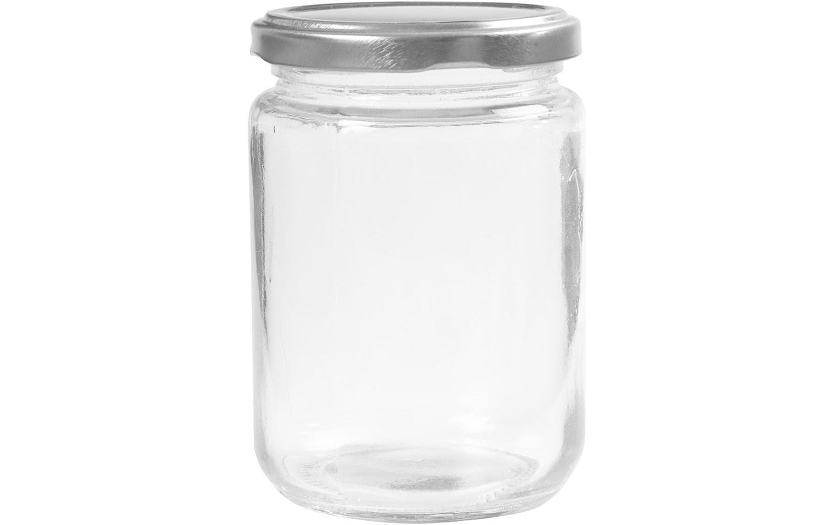 Creativ Company Glasbehälter – 6er Set, 370 ml, Ø 7,5 cm, Glas, Transparent, mit Edelstahl-Deckel