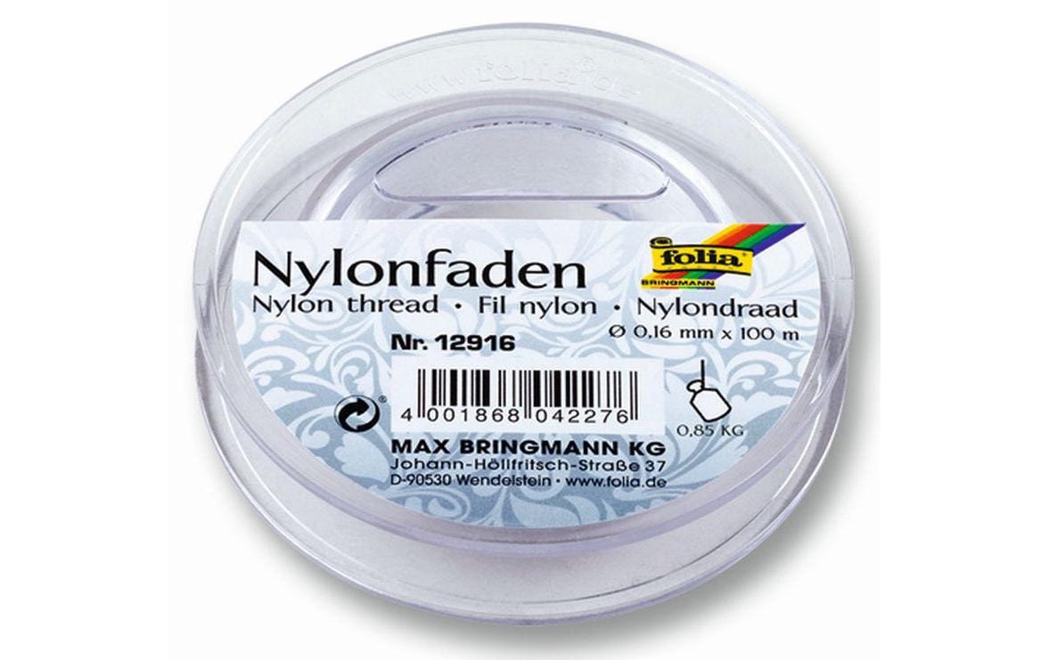 Folia Nylonfaden – 0,16 mm, 100 m, Nylon, Transparent, zum Handnähen