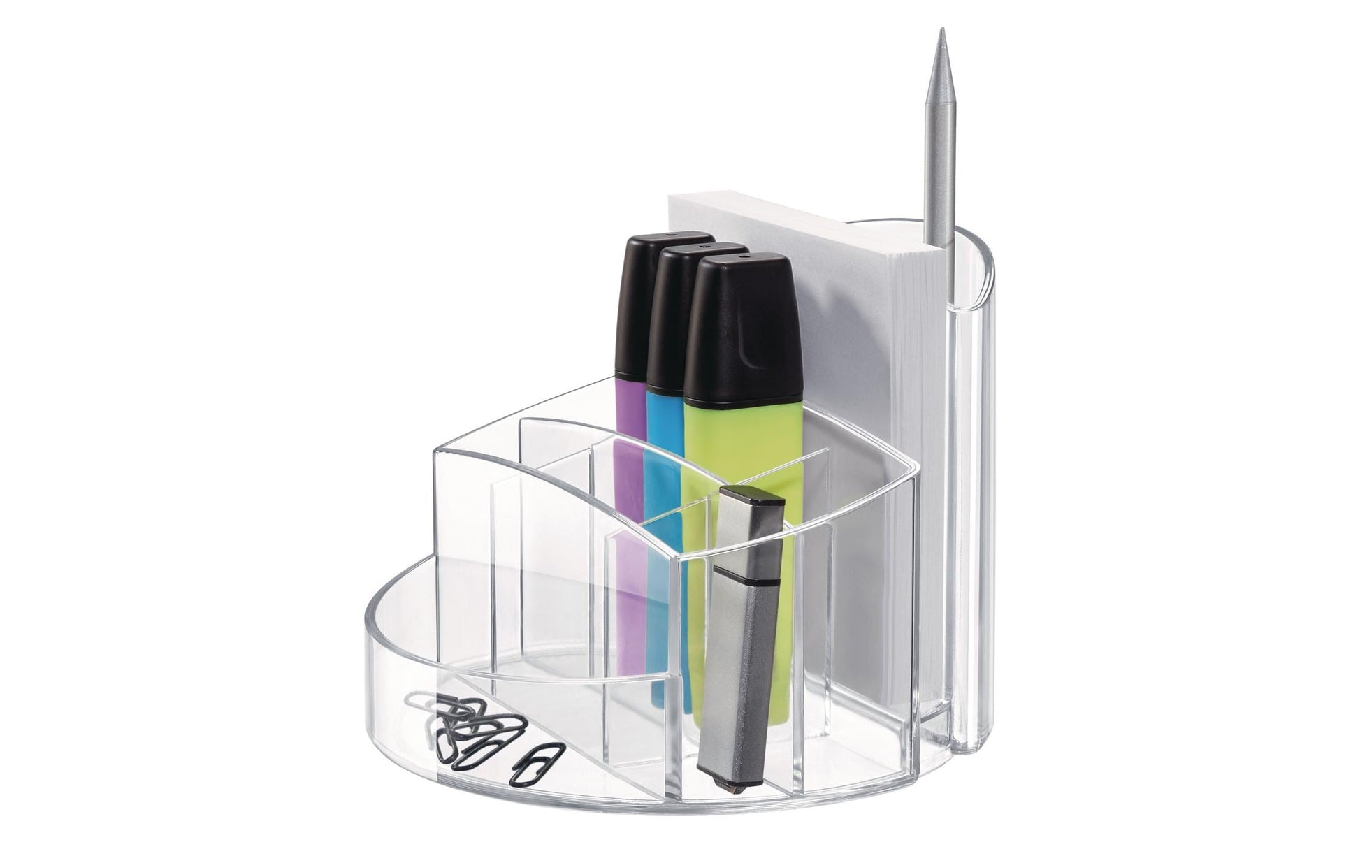 HAN Stiftehalter – 9 Fächer, Polystyrol (PS), transparent, 140 × 109 × 140 mm